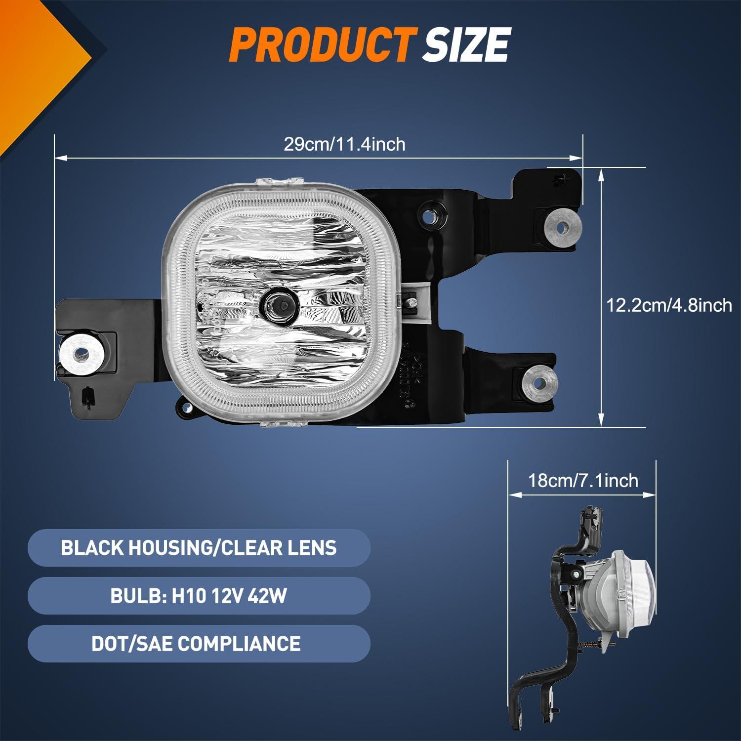 imageNilight Fog Lights Assembly Compatible with 1999 2000 2001 2002 2003 2004 Ford Mustang Lamp Replacement Driver and Passenger Side Amber Lens20082010 F250F550