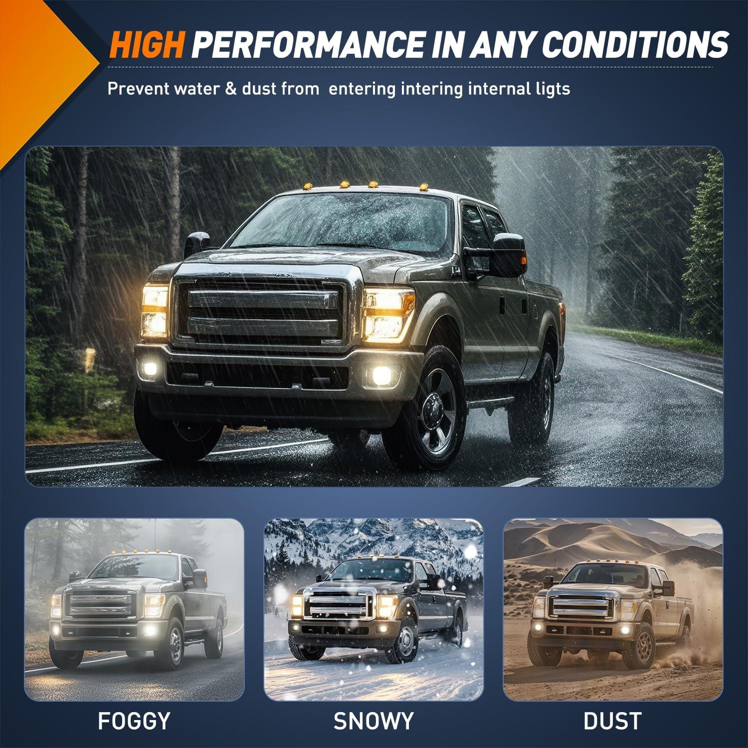 imageNilight Fog Lights Assembly Compatible with 1999 2000 2001 2002 2003 2004 Ford Mustang Lamp Replacement Driver and Passenger Side Amber Lens20082010 F250F550