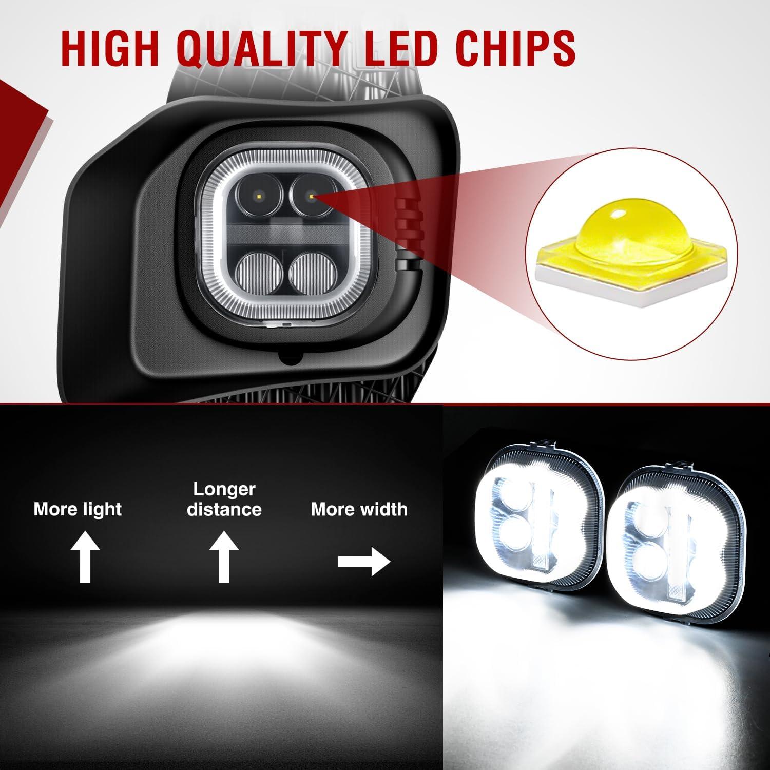 imageNilight Fog Lights Assembly Compatible with 1999 2000 2001 2002 2003 2004 Ford Mustang Lamp Replacement Driver and Passenger Side Amber Lens20112016 F250F550 LED