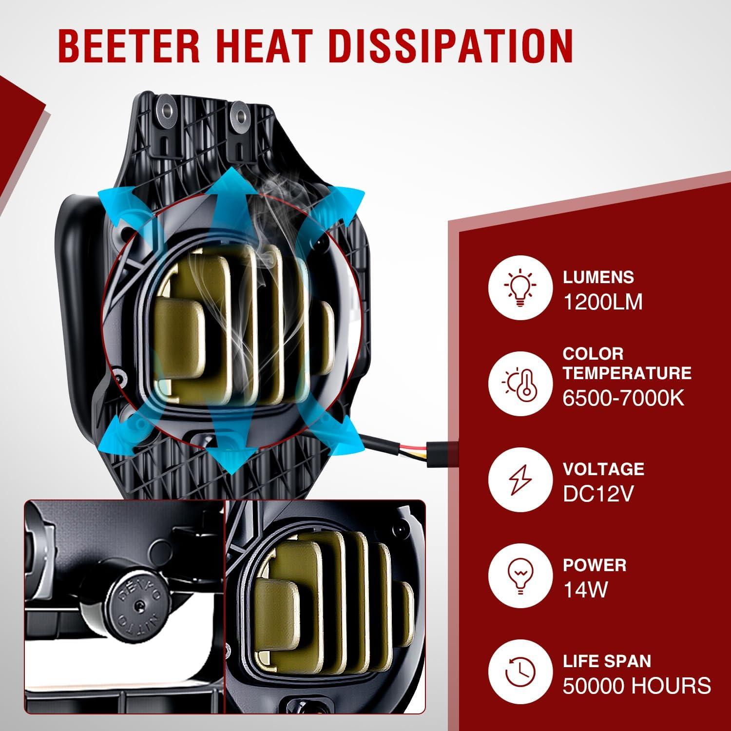 imageNilight Fog Lights Assembly Compatible with 1999 2000 2001 2002 2003 2004 Ford Mustang Lamp Replacement Driver and Passenger Side Amber Lens20112016 F250F550 LED