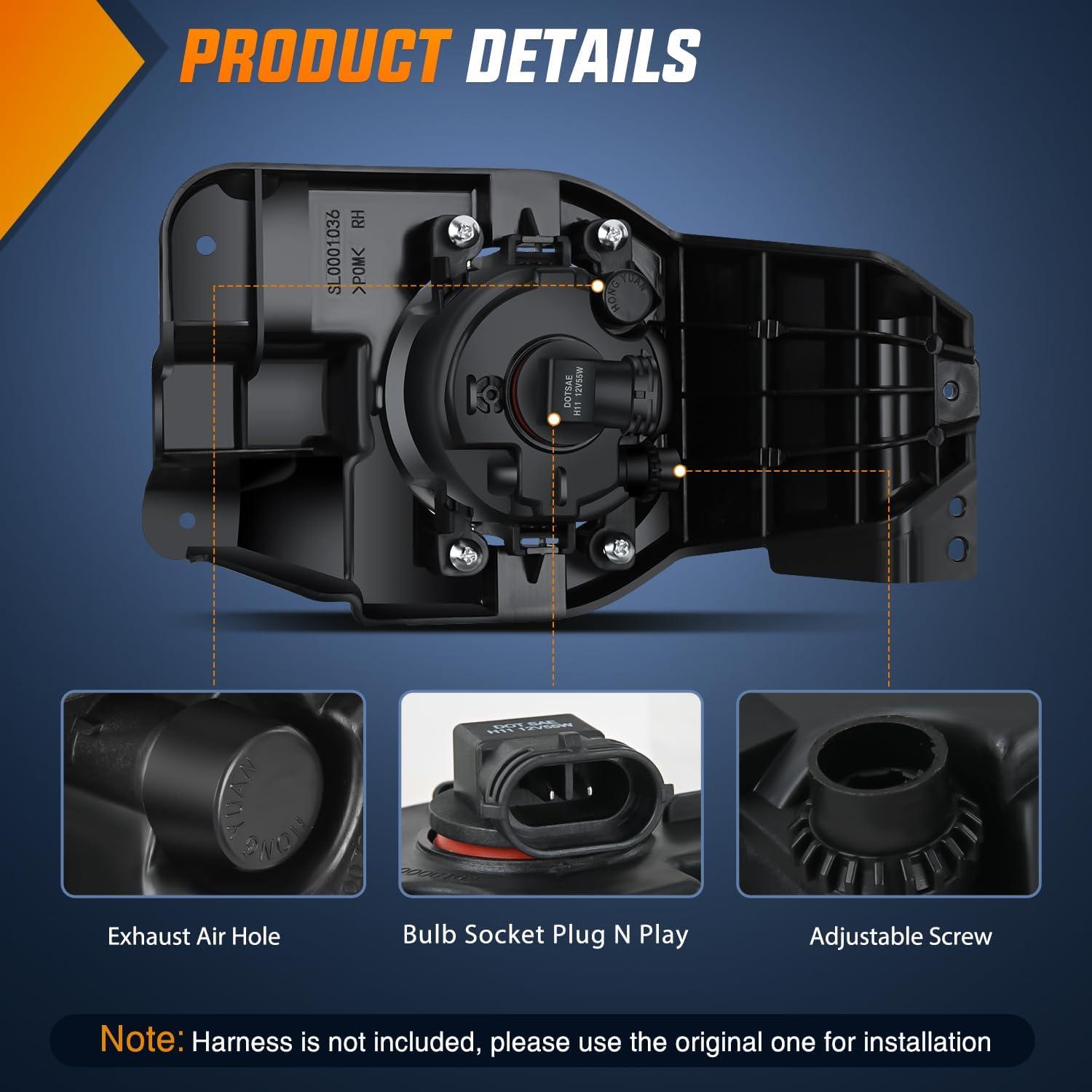 imageNilight Fog Lights Assembly Compatible with 1999 2000 2001 2002 2003 2004 Ford Mustang Lamp Replacement Driver and Passenger Side Amber Lens20132015 Ford Explorer