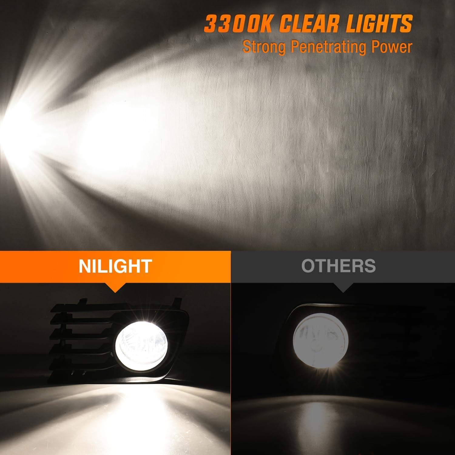 imageNilight Fog Lights Assembly Compatible with 2004 2005 2006 2007 2008 2009 Toyota Prius Lamp Replacement Clear Lens Driver and Passenger Side20042009 Toyota Prius