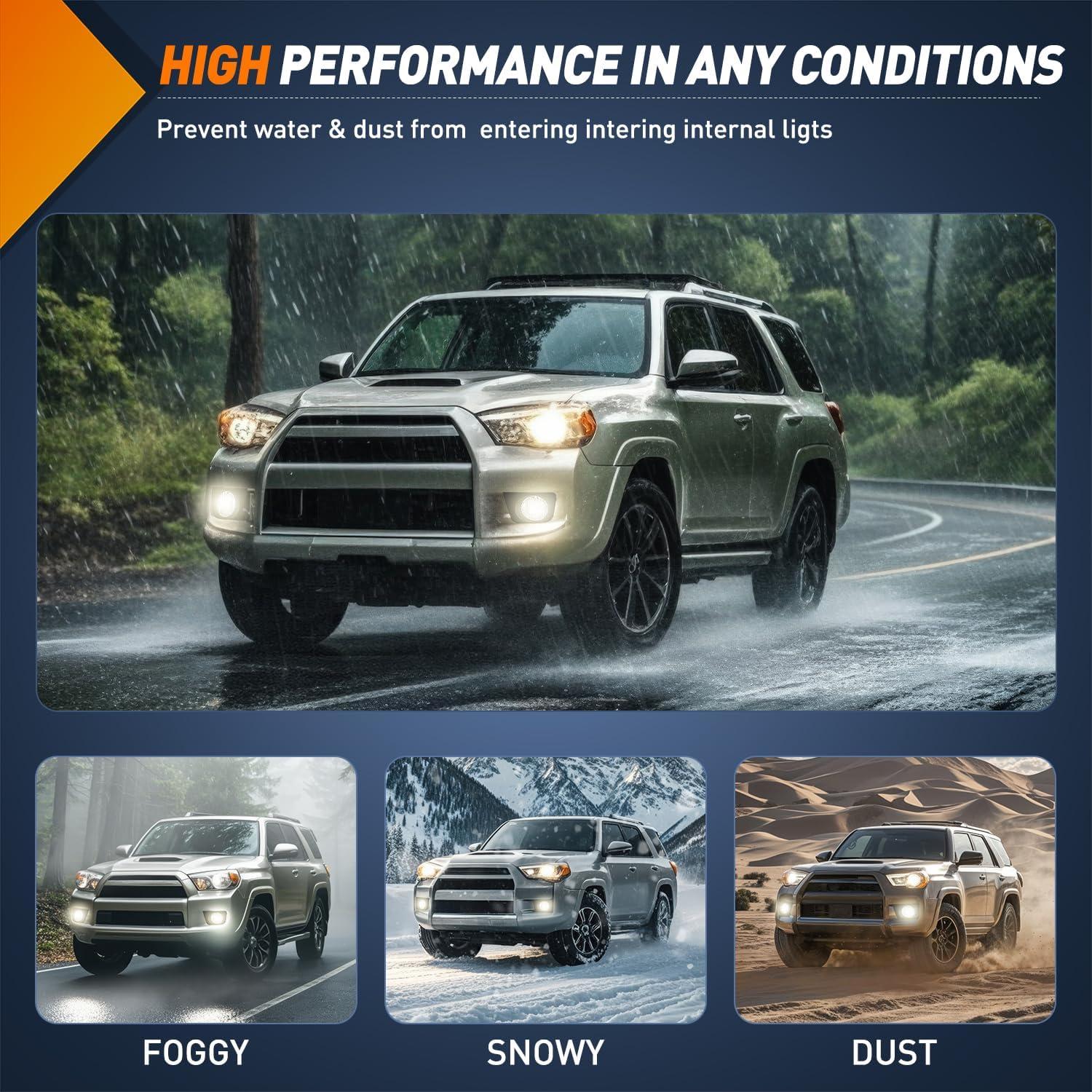 imageNilight Fog Lights Assembly Compatible with 2004 2005 2006 2007 2008 2009 Toyota Prius Lamp Replacement Clear Lens Driver and Passenger Side20062009 Toyota 4Runner