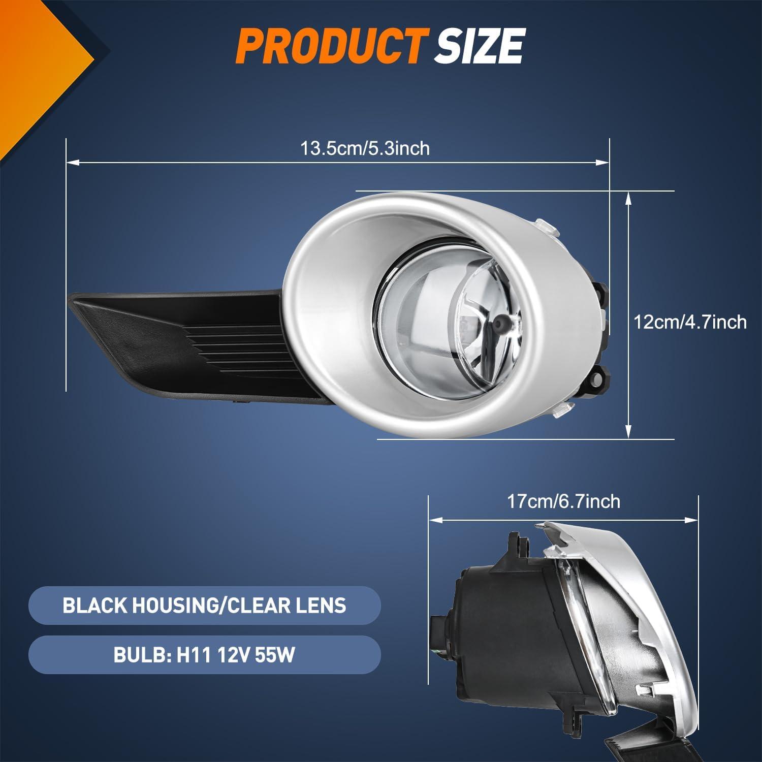 imageNilight Fog Lights Assembly Compatible with 2004 2005 2006 2007 2008 2009 Toyota Prius Lamp Replacement Clear Lens Driver and Passenger Side20082011 Toyota Highlander