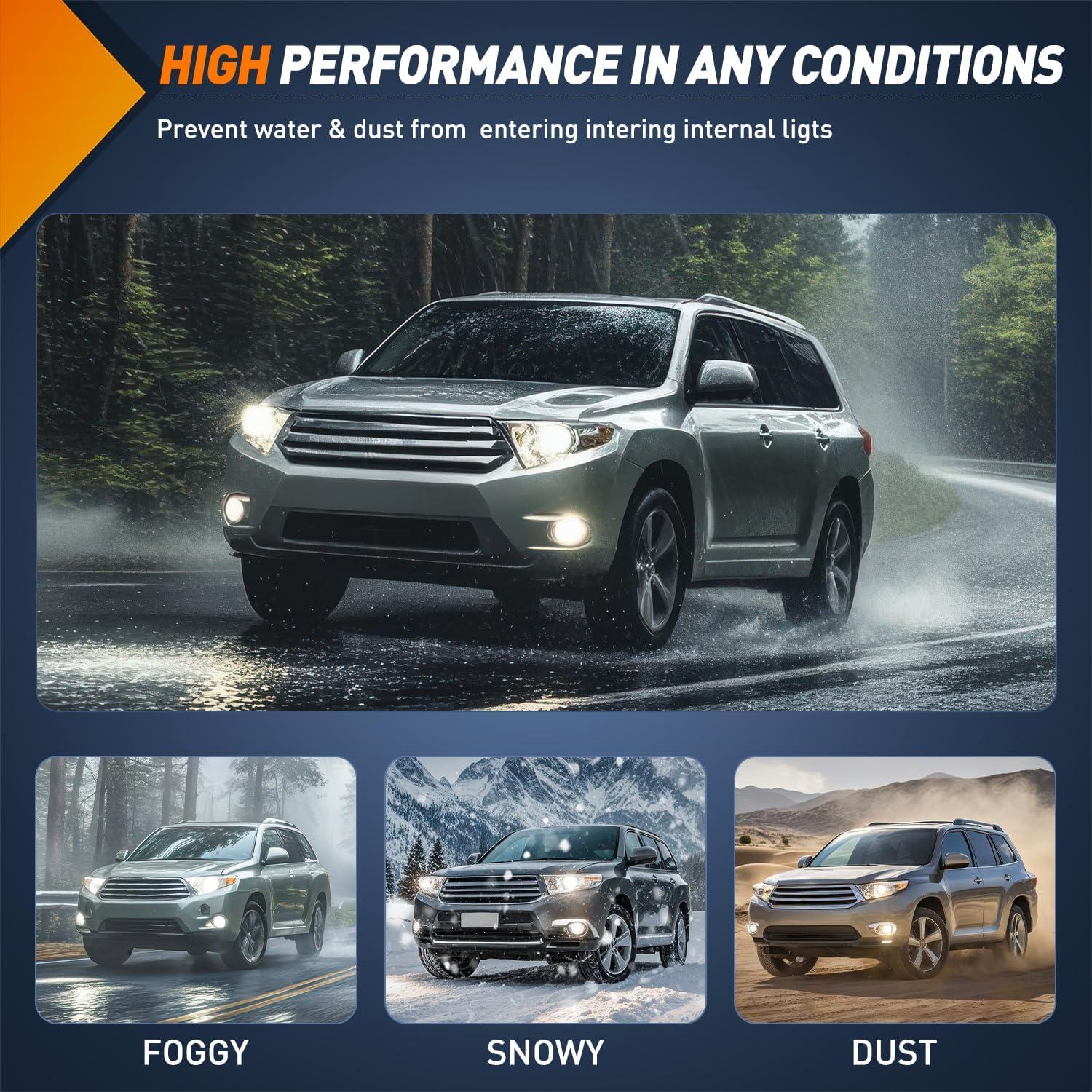 imageNilight Fog Lights Assembly Compatible with 2004 2005 2006 2007 2008 2009 Toyota Prius Lamp Replacement Clear Lens Driver and Passenger Side20082011 Toyota Highlander