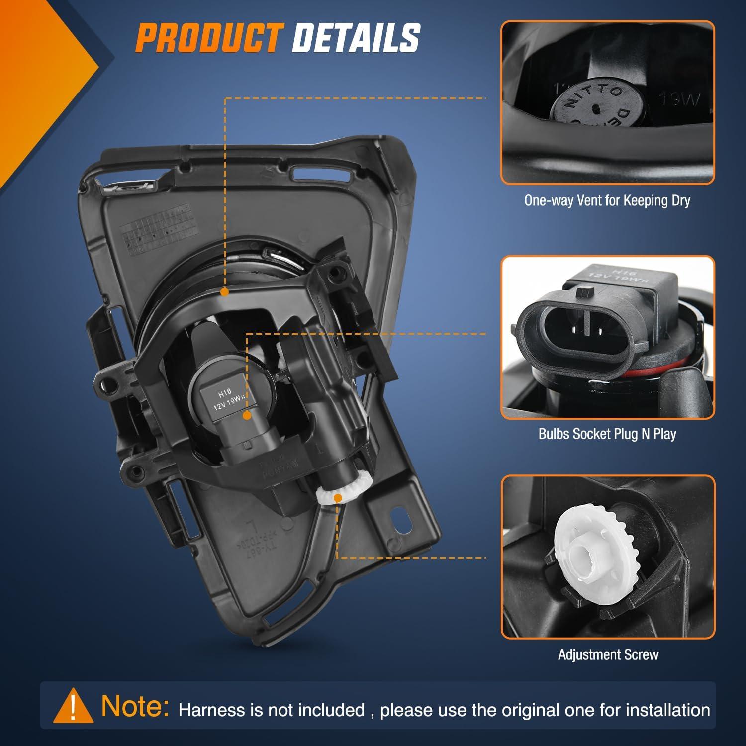 imageNilight Fog Lights Assembly Compatible with 2004 2005 2006 2007 2008 2009 Toyota Prius Lamp Replacement Clear Lens Driver and Passenger Side20162018 Toyota RAV4