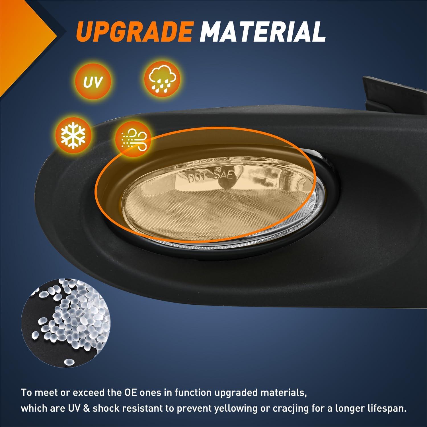 imageNilight Fog Lights Assembly Compatible with 2007 2008 2009 Honda CRV EX EXL LX Light Replacement Clear Lens Driver and Passenger Side20022004 Acura RSX Clear