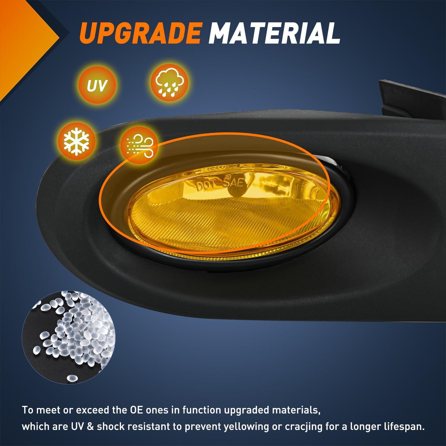 imageNilight Fog Lights Assembly Compatible with 2007 2008 2009 Honda CRV EX EXL LX Light Replacement Clear Lens Driver and Passenger Side20022004 Acura RSX Amber