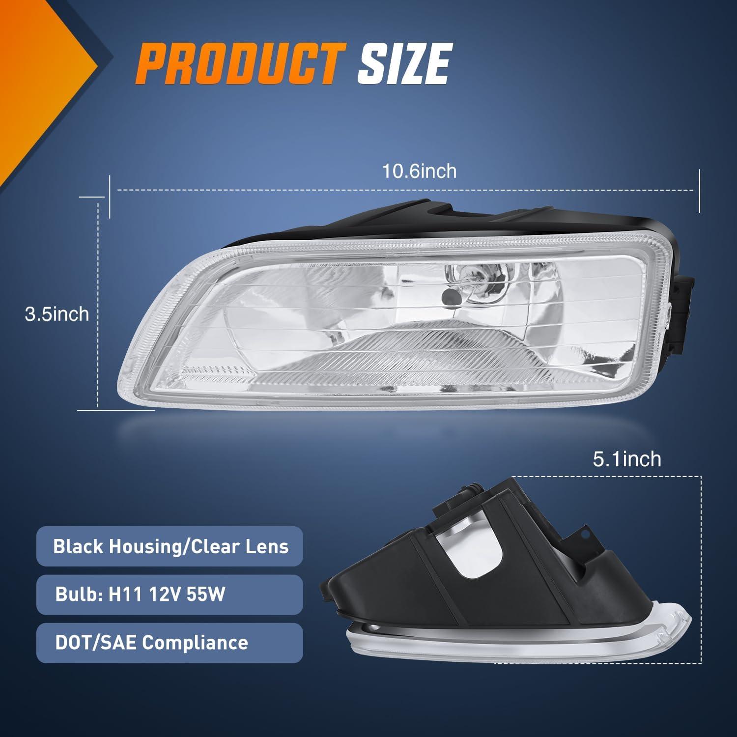 imageNilight Fog Lights Assembly Compatible with 2007 2008 2009 Honda CRV EX EXL LX Light Replacement Clear Lens Driver and Passenger Side20032007 honda accord20042008 acura