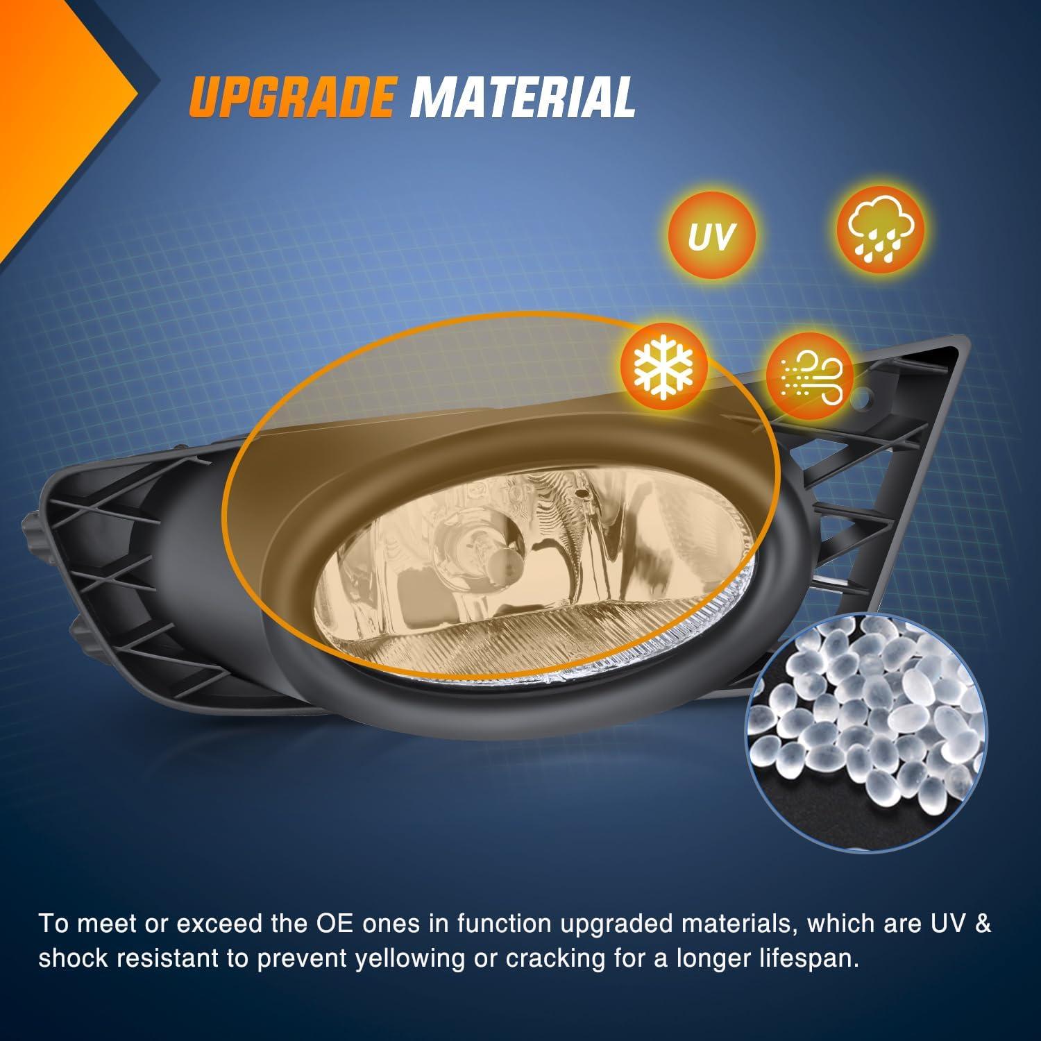 imageNilight Fog Lights Assembly Compatible with 2007 2008 2009 Honda CRV EX EXL LX Light Replacement Clear Lens Driver and Passenger Side20092011 Honda Civic Clear