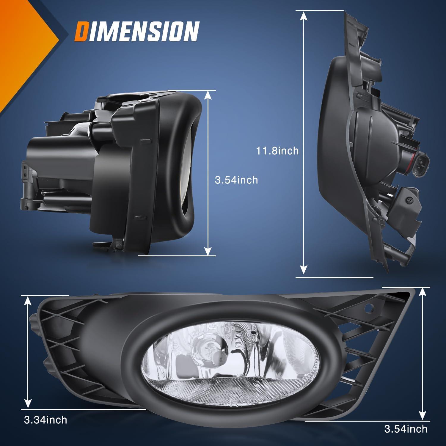 imageNilight Fog Lights Assembly Compatible with 2007 2008 2009 Honda CRV EX EXL LX Light Replacement Clear Lens Driver and Passenger Side20092011 Honda Civic Clear