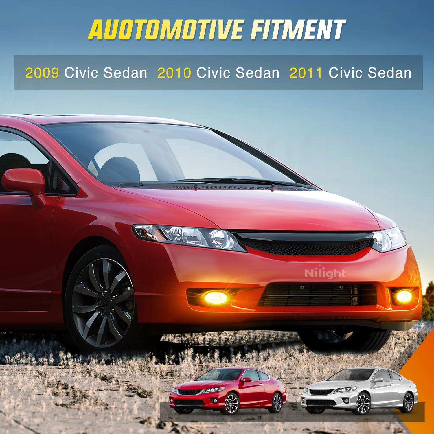 imageNilight Fog Lights Assembly Compatible with 2007 2008 2009 Honda CRV EX EXL LX Light Replacement Clear Lens Driver and Passenger Side20092011 Honda Civic Amber