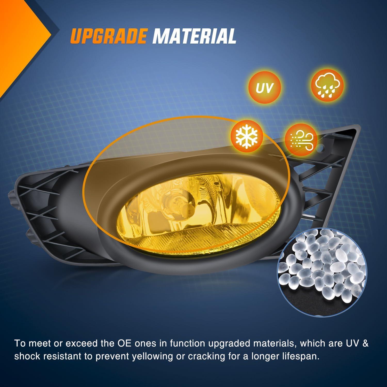 imageNilight Fog Lights Assembly Compatible with 2007 2008 2009 Honda CRV EX EXL LX Light Replacement Clear Lens Driver and Passenger Side20092011 Honda Civic Amber