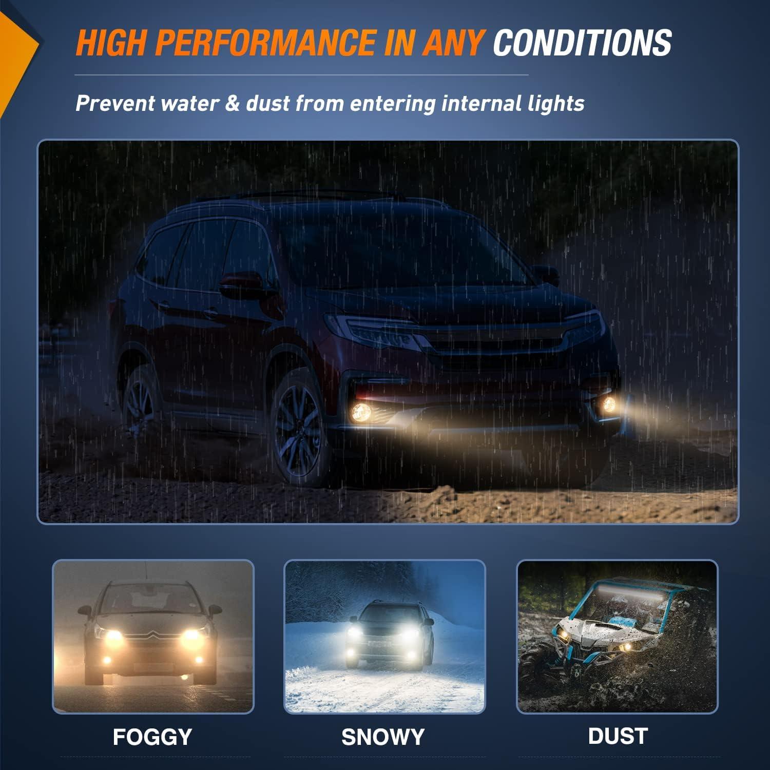 imageNilight Fog Lights Assembly Compatible with 2007 2008 2009 Honda CRV EX EXL LX Light Replacement Clear Lens Driver and Passenger SideBlack