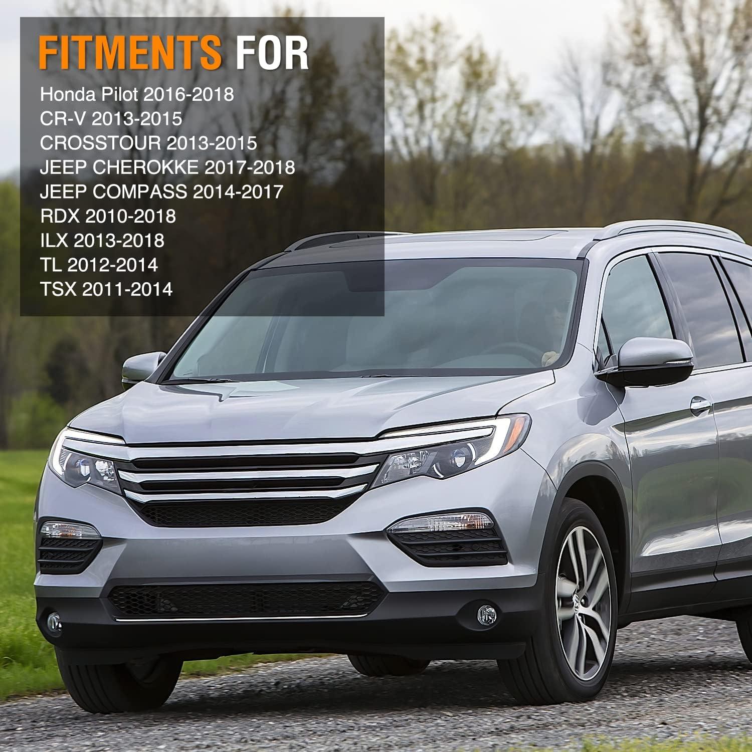 imageNilight Fog Lights Assembly Compatible with 2007 2008 2009 Honda CRV EX EXL LX Light Replacement Clear Lens Driver and Passenger SideBlack