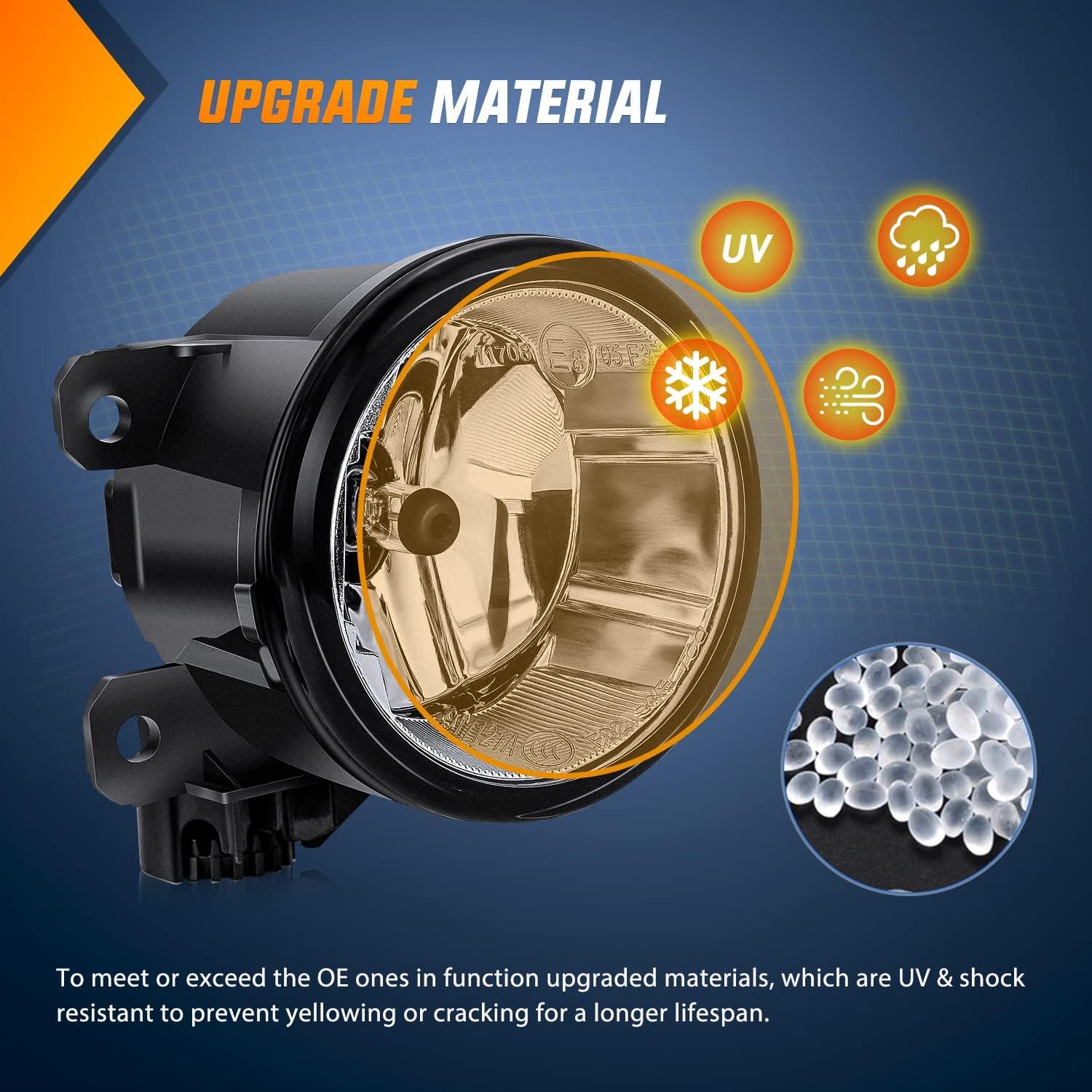 imageNilight Fog Lights Assembly Compatible with 2007 2008 2009 Honda CRV EX EXL LX Light Replacement Clear Lens Driver and Passenger SideBlack