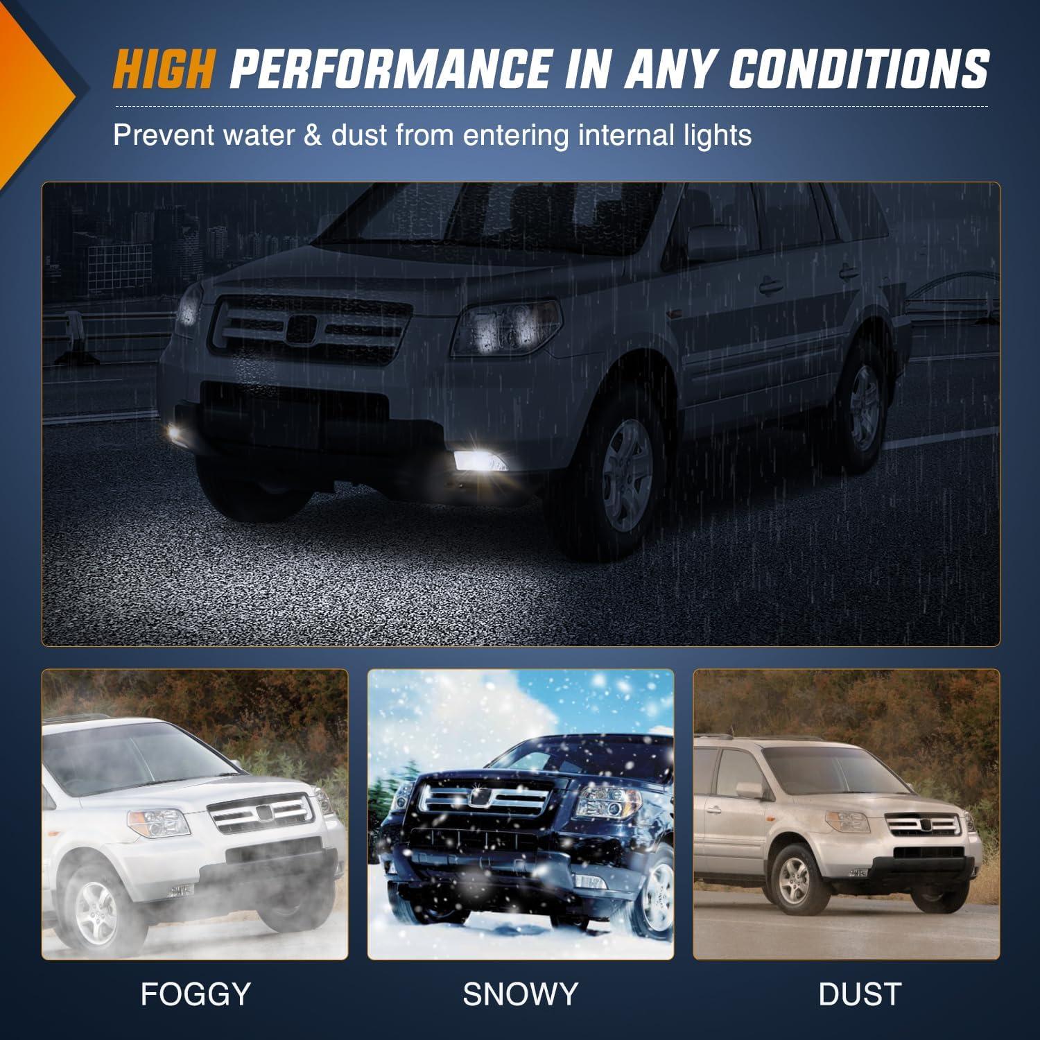 imageNilight Fog Lights Assembly Compatible with 2013 2014 2015 2016 2017 2018 2019 2020 Honda City CRV CRZ Civic Crosstour Ram Promaster Jeep Cherokee Compass Acura TSX ILX RDX Chrysler20062008 Honda Pilot