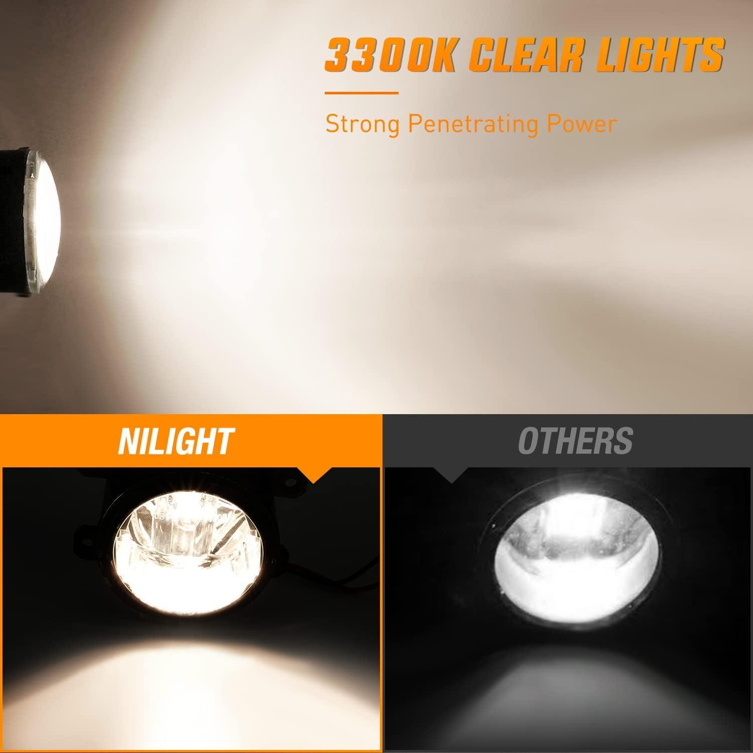 imageNilight Fog Lights Assembly Compatible with 2013 2014 2015 2016 2017 2018 2019 2020 Honda City CRV CRZ Civic Crosstour Ram Promaster Jeep Cherokee Compass Acura TSX ILX RDX ChryslerBlack