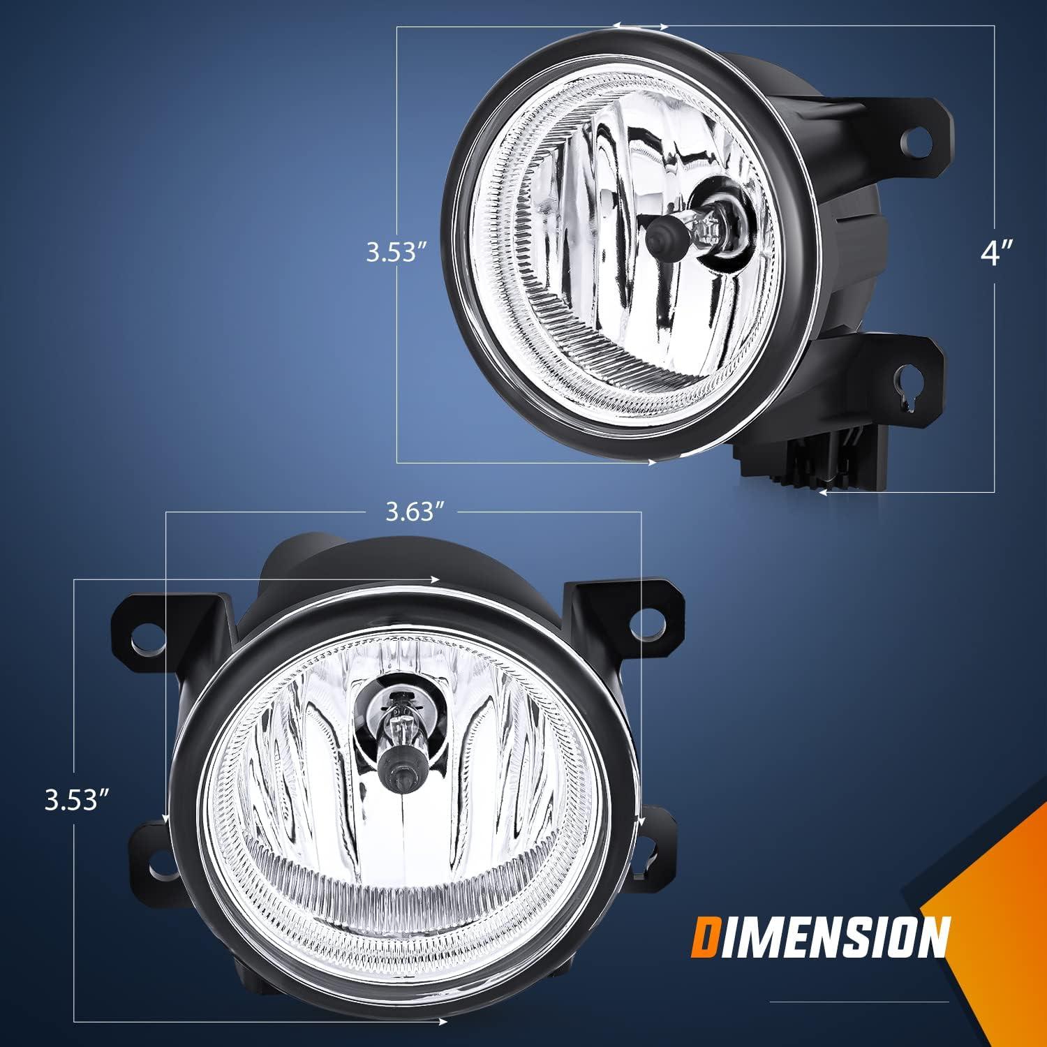 imageNilight Fog Lights Assembly Compatible with 2013 2014 2015 2016 2017 2018 2019 2020 Honda City CRV CRZ Civic Crosstour Ram Promaster Jeep Cherokee Compass Acura TSX ILX RDX Chrysler20132021 Honda Civic20152020 Honda Fit