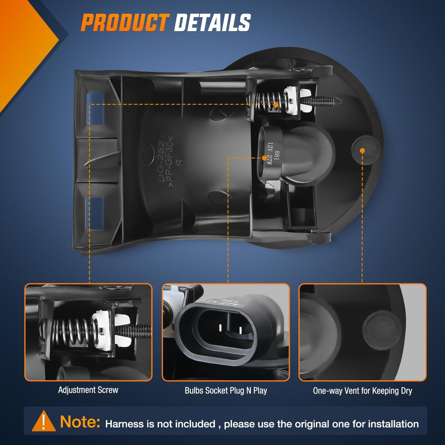 imageNilight Fog Lights Assembly Compatible with 2013 2014 2015 2016 2017 2018 Dodge Ram 1500 20192021 RAM 1500 Classic Not Fit for Rebel Model Fog Light Replacement Clear Lens 2 Years WarrantyDodge Ram 19942002 Clear