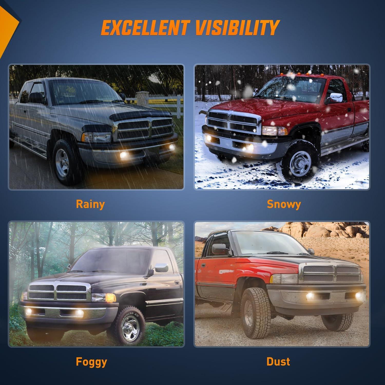 imageNilight Fog Lights Assembly Compatible with 2013 2014 2015 2016 2017 2018 Dodge Ram 1500 20192021 RAM 1500 Classic Not Fit for Rebel Model Fog Light Replacement Clear Lens 2 Years WarrantyDodge Ram 19942002 Clear