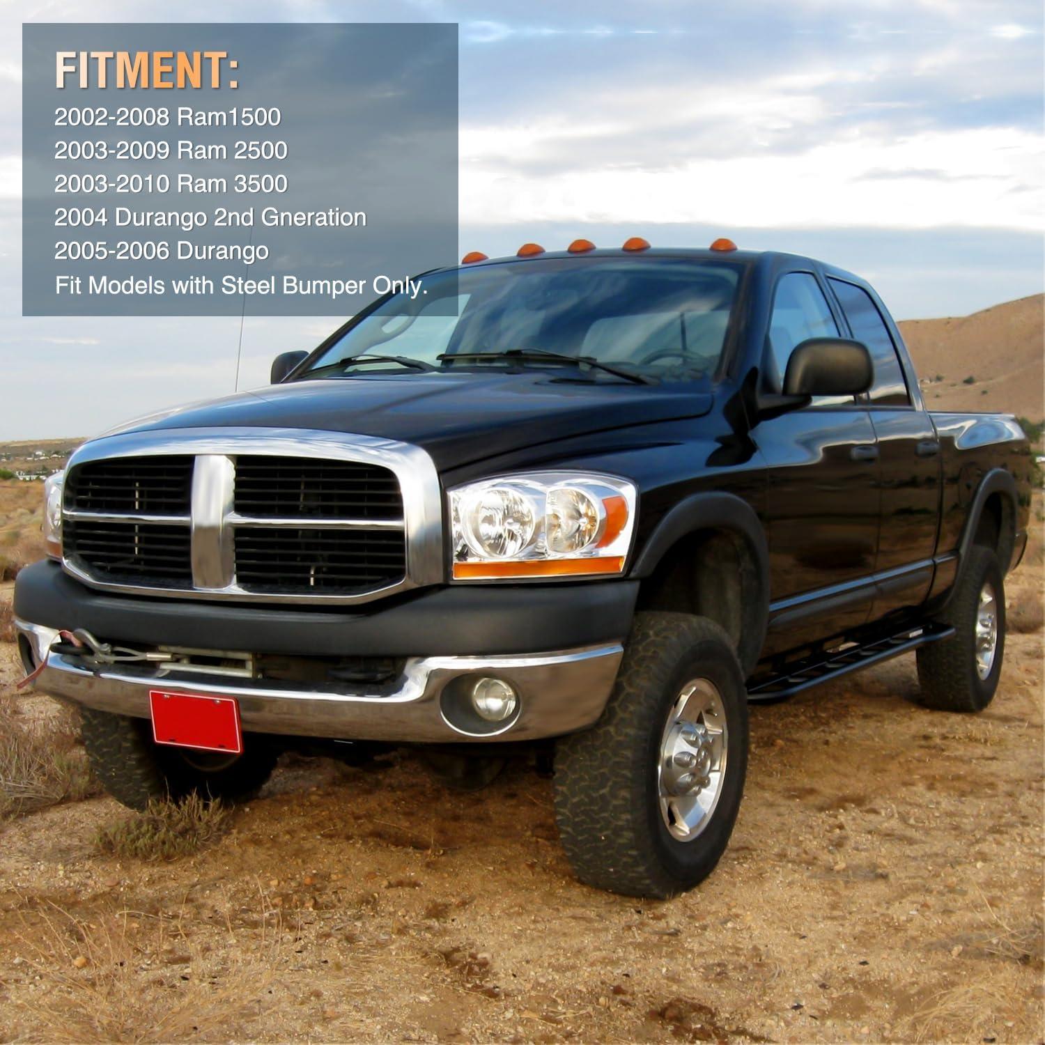 imageNilight Fog Lights Assembly Compatible with 2013 2014 2015 2016 2017 2018 Dodge Ram 1500 20192021 RAM 1500 Classic Not Fit for Rebel Model Fog Light Replacement Clear Lens 2 Years WarrantyDodge Ram 20022010