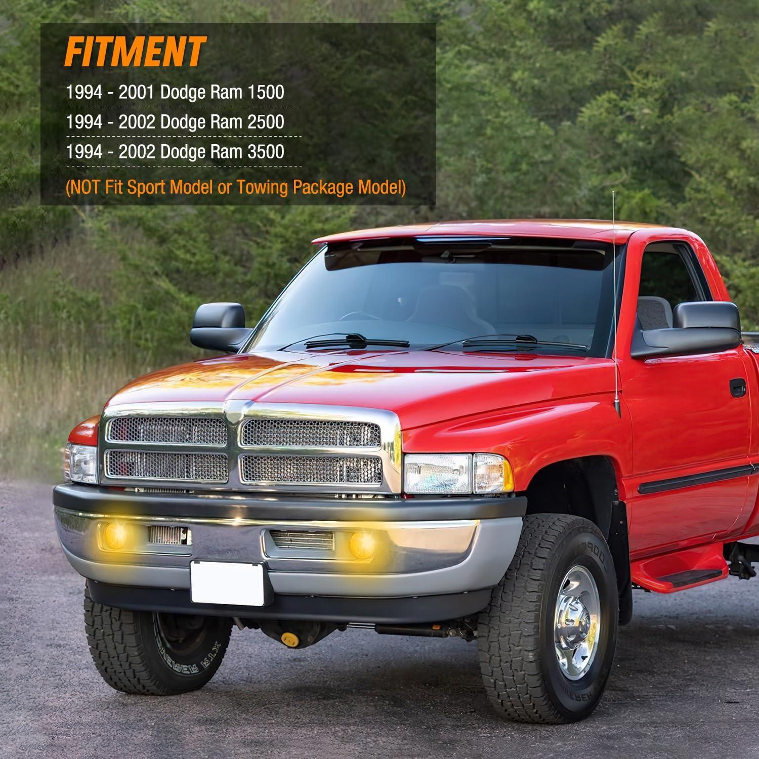 imageNilight Fog Lights Assembly Compatible with 2013 2014 2015 2016 2017 2018 Dodge Ram 1500 20192021 RAM 1500 Classic Not Fit for Rebel Model Fog Light Replacement Clear Lens 2 Years WarrantyDodge Ram 19942002 Amber