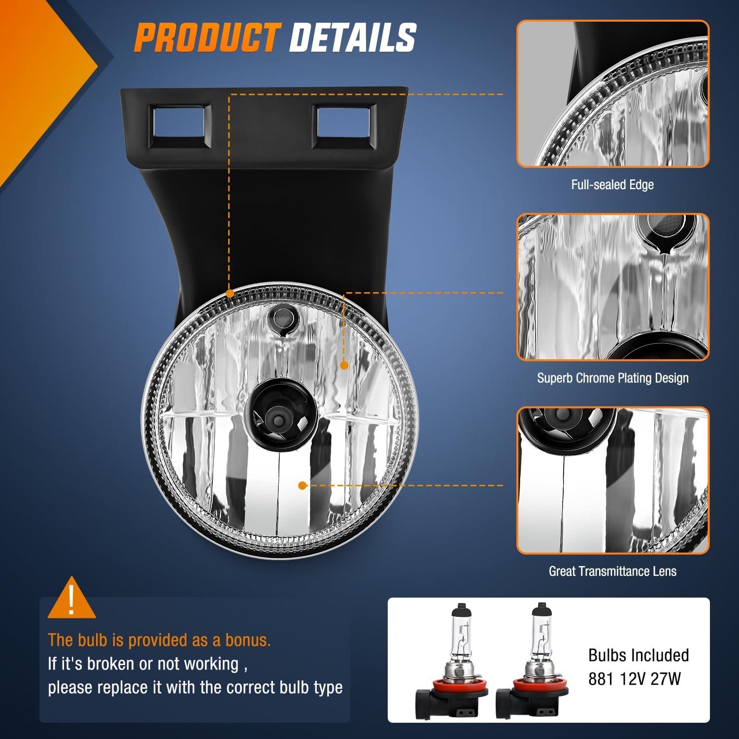 imageNilight Fog Lights Assembly Compatible with 2013 2014 2015 2016 2017 2018 Dodge Ram 1500 20192021 RAM 1500 Classic Not Fit for Rebel Model Fog Light Replacement Clear Lens 2 Years WarrantyDodge Ram 19942002 Clear