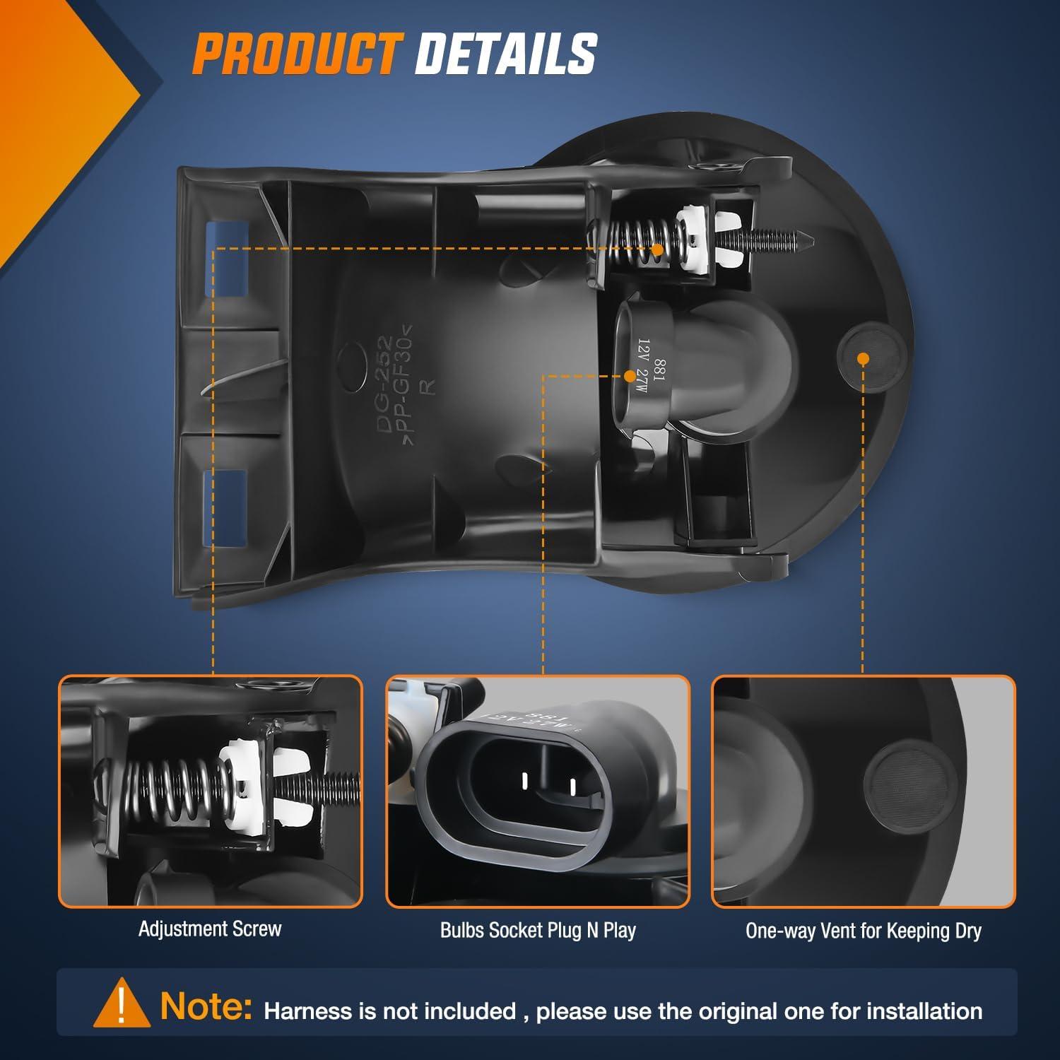 imageNilight Fog Lights Assembly Compatible with 2013 2014 2015 2016 2017 2018 Dodge Ram 1500 20192021 RAM 1500 Classic Not Fit for Rebel Model Fog Light Replacement Clear Lens 2 Years WarrantyDodge Ram 19942002 Amber