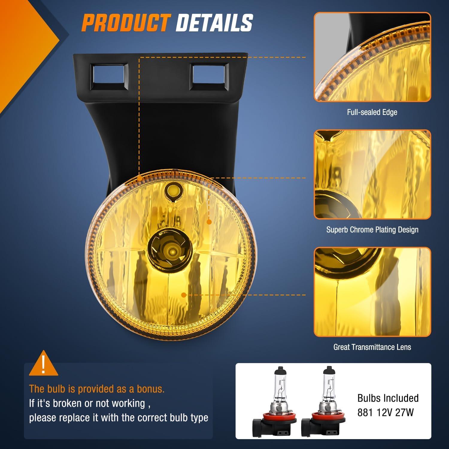 imageNilight Fog Lights Assembly Compatible with 2013 2014 2015 2016 2017 2018 Dodge Ram 1500 20192021 RAM 1500 Classic Not Fit for Rebel Model Fog Light Replacement Clear Lens 2 Years WarrantyDodge Ram 19942002 Amber