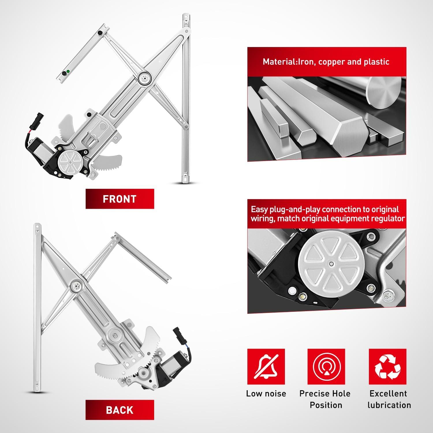 imageNilight Front Driver Window Regulator with Motor Compatible with Chevy ColoradoGMC Canyon 2004 2005 2006 2007 2008 2009 2010 2011 2012 Power Window Lift Motor Assembly OE Replacement 741014