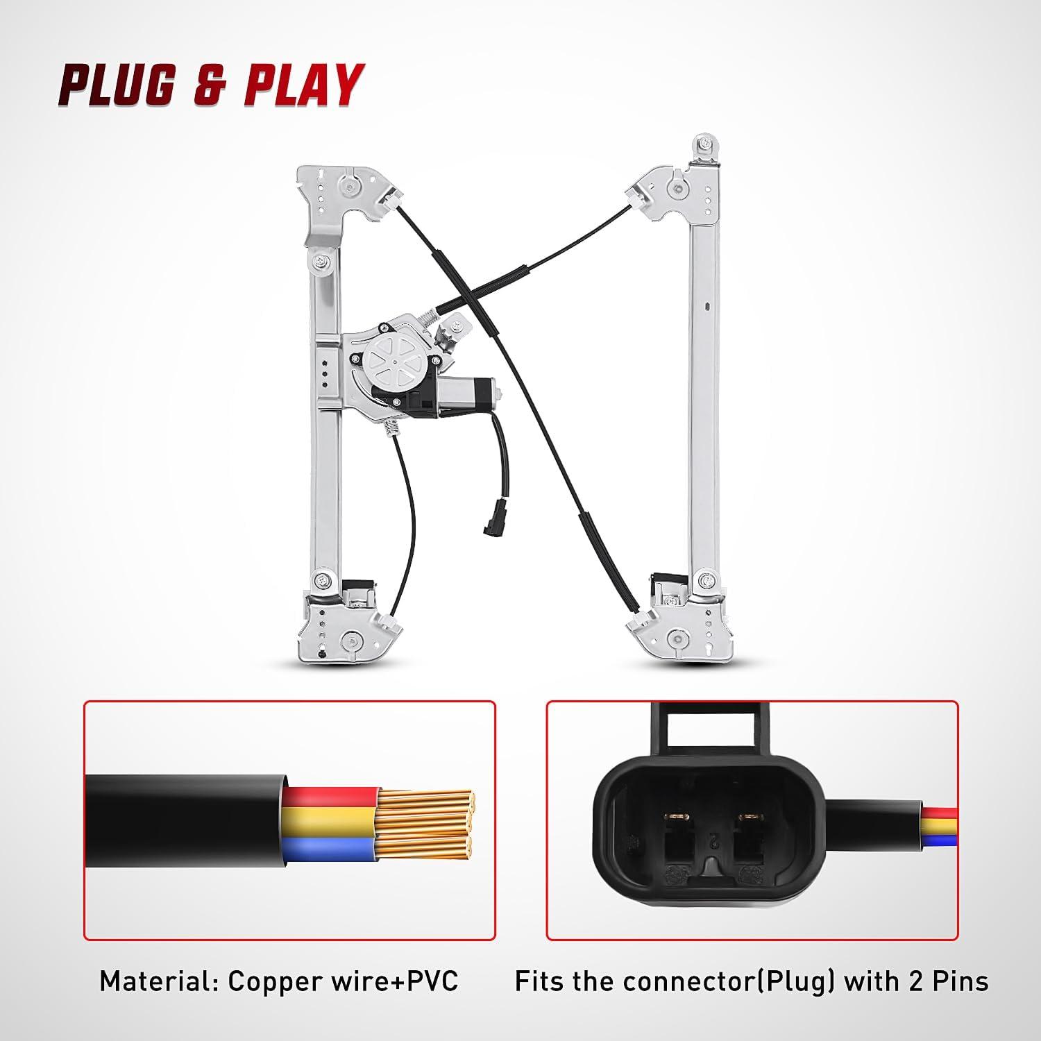 imageNilight Front Passenger Side Power Window RegulatorMotor Compatible with Ford F150 2004 2005 2006 2007 2008StandardCrew Cab Only Right Side 741429Front Driver