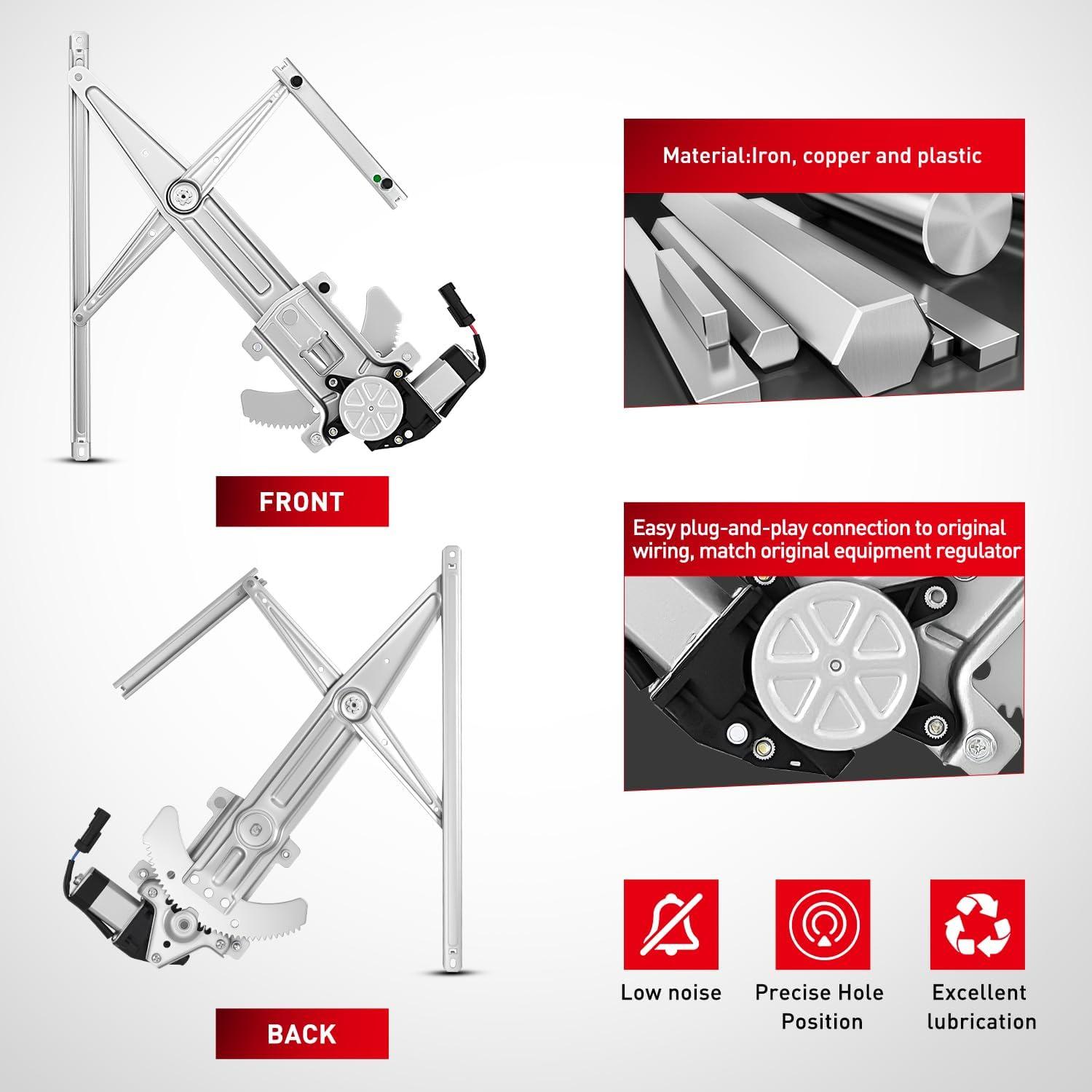 imageNilight Front Passenger Window Regulator with Motor Compatible with Chevy ColoradoGMC Canyon 2004 2005 2006 2007 2008 2009 2010 2011 2012 Power Window Lift Motor Assembly 741015