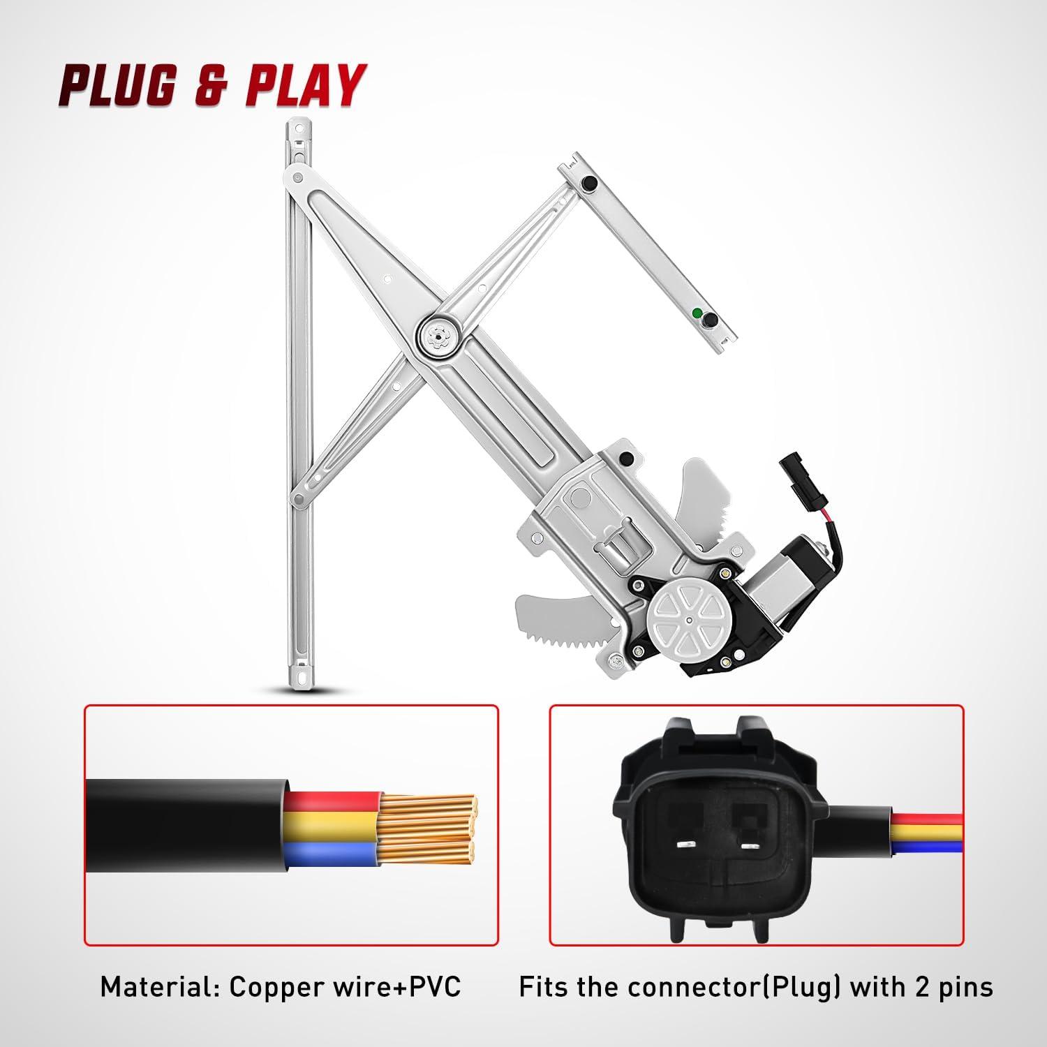 imageNilight Front Passenger Window Regulator with Motor Compatible with Chevy ColoradoGMC Canyon 2004 2005 2006 2007 2008 2009 2010 2011 2012 Power Window Lift Motor Assembly 741015