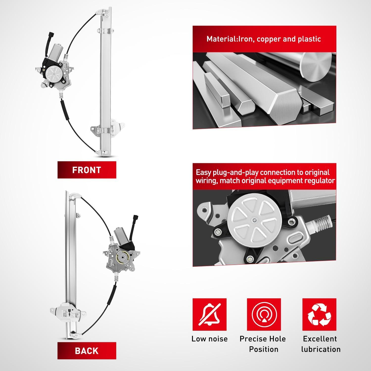 imageNilight Front Passenger Window Regulator with Motor Compatible with Nissan Frontier 2005 2006 2007 2008 2009 2010 2011 2012 2013 2014 2015 Power Window Lift Motor Assembly 741349