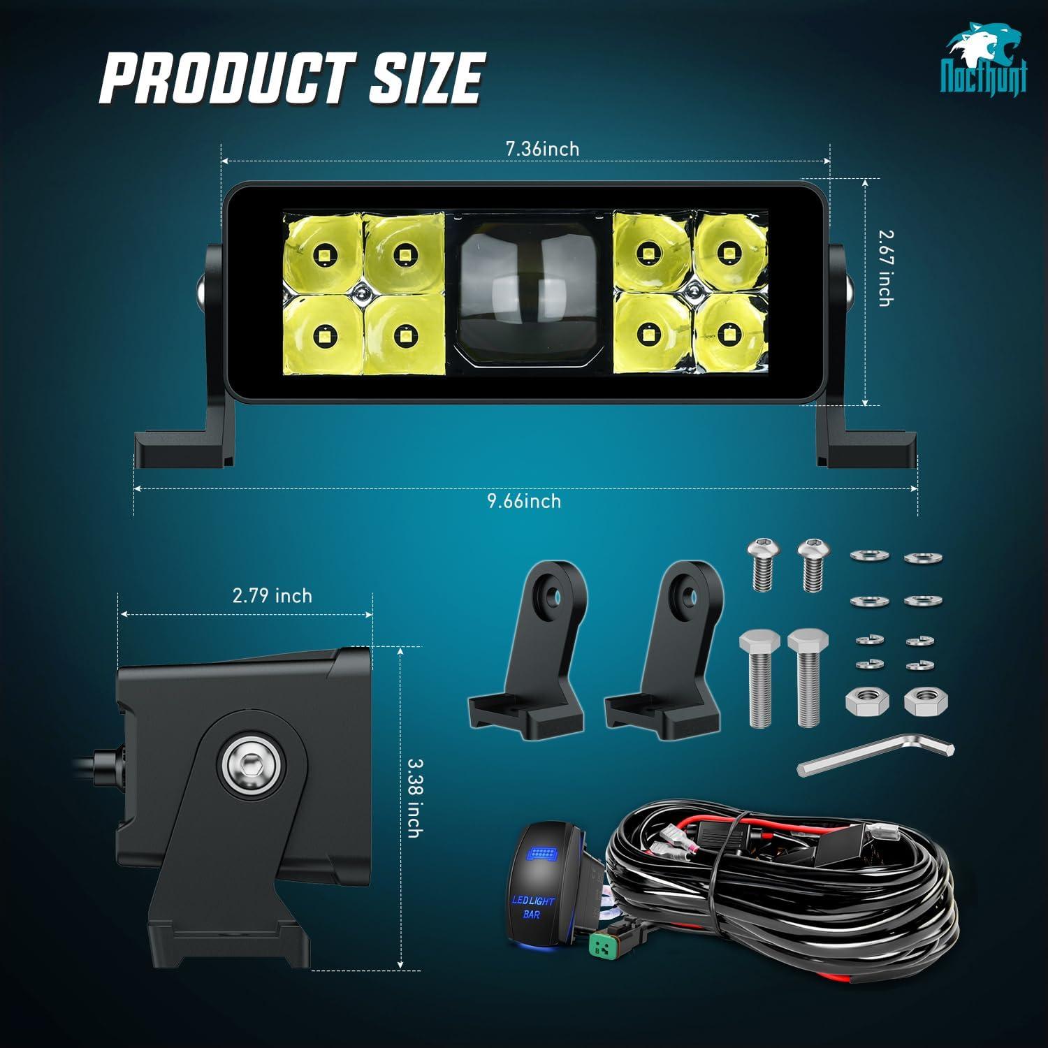 imageNilight LED Light Bar 22 Inch 37LED Dual Row Spot Flood Combo Night Vision Off Road Driving Lights ScrewLess w16AWG Rocker Switch Wiring Harness Kit for Truck ATV UTV2Pcs 8Inch 9Led Light Wiring Kit