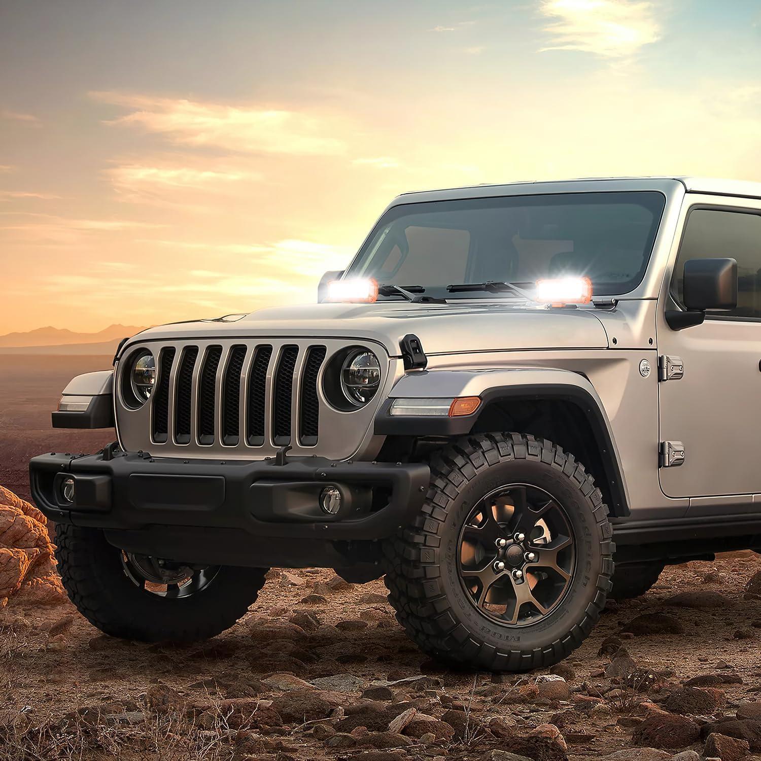 imageNilight LED Light Bar 2PC 65Inch 120W Flood Spot Combo Triple Row Driving Lamp Roof Bumper Off Road Work Lights for Van Camper Wagon Car Pickup Golf Cart ATV UTV SUV Truck Boat 4x42Pcs Amber Shell with White Light