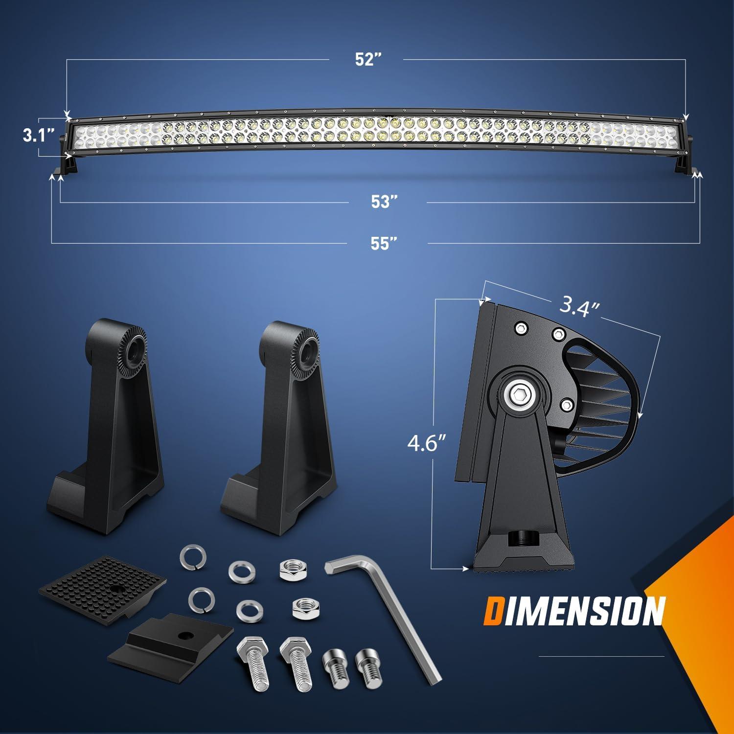 imageNilight LED Light Bar 32Inch 180W Spot Flood Combo Led Off Road Lights 12V 5Pin Rocker Switch LED Light Bar Wiring Harness Kit 2 Years Warranty ZH079 ClearWhite52Inch 300W Light Bar Wiring Harness