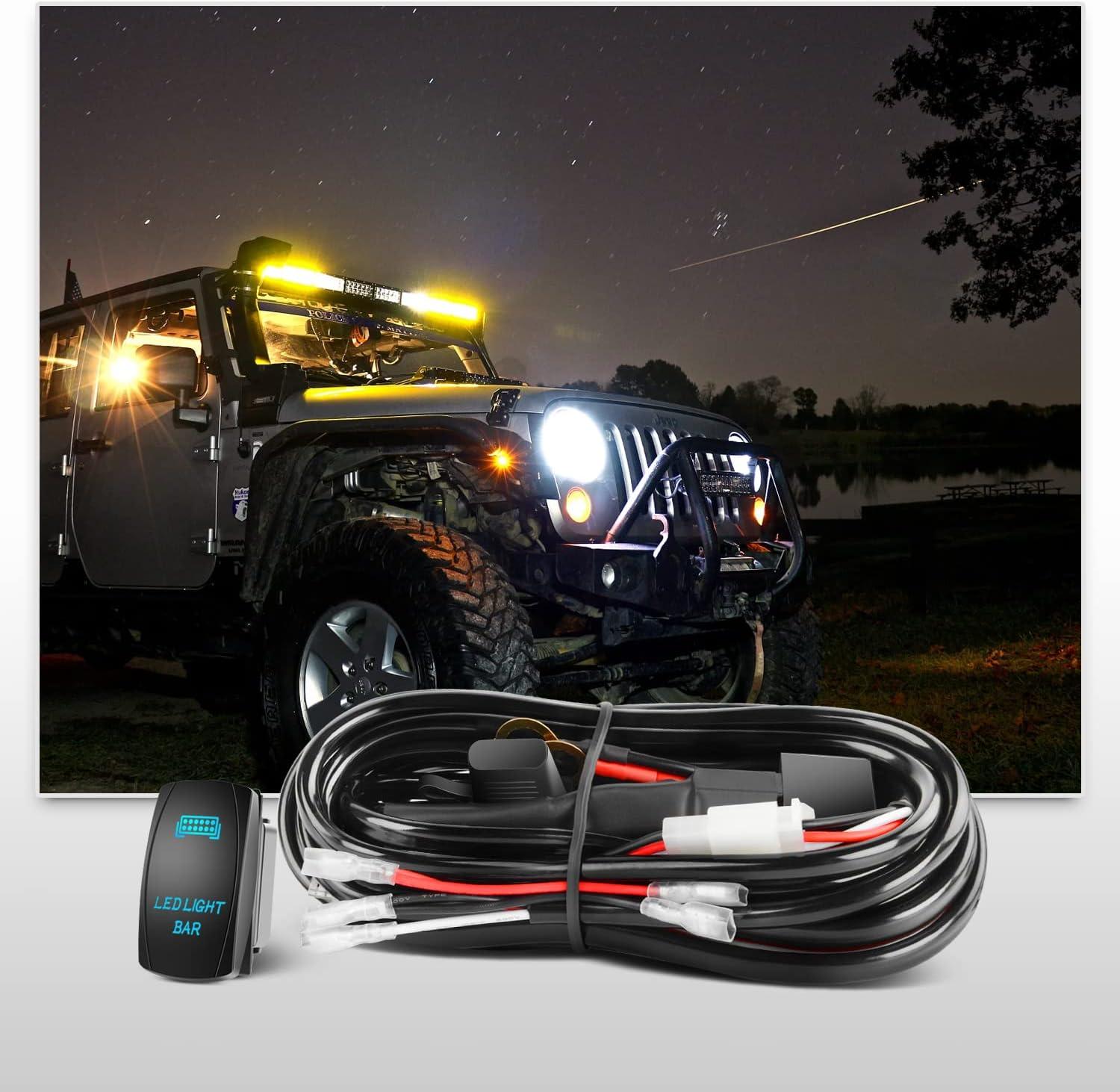 imageNilight LED Light Bar 32Inch 180W Spot Flood Combo Led Off Road Lights 12V 5Pin Rocker Switch LED Light Bar Wiring Harness Kit 2 Years Warranty ZH079 ClearWhite54Inch 312W Light Bar Wiring Harness