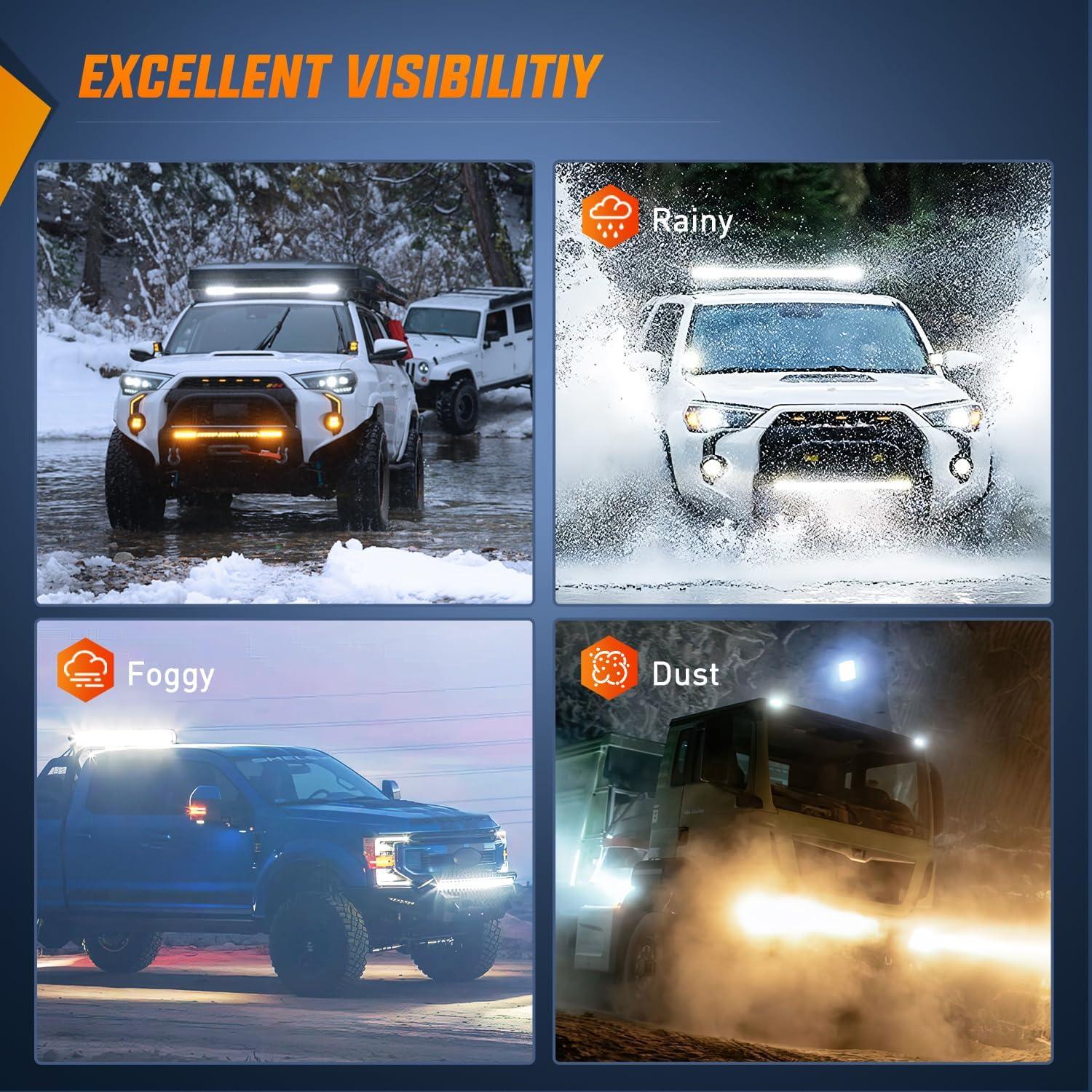 imageNilight LED Light Bar 32Inch 180W Spot Flood Combo Led Off Road Lights 12V 5Pin Rocker Switch LED Light Bar Wiring Harness Kit 2 Years Warranty ZH079 ClearWhite42Inch 240W Light Bar Wiring Harness