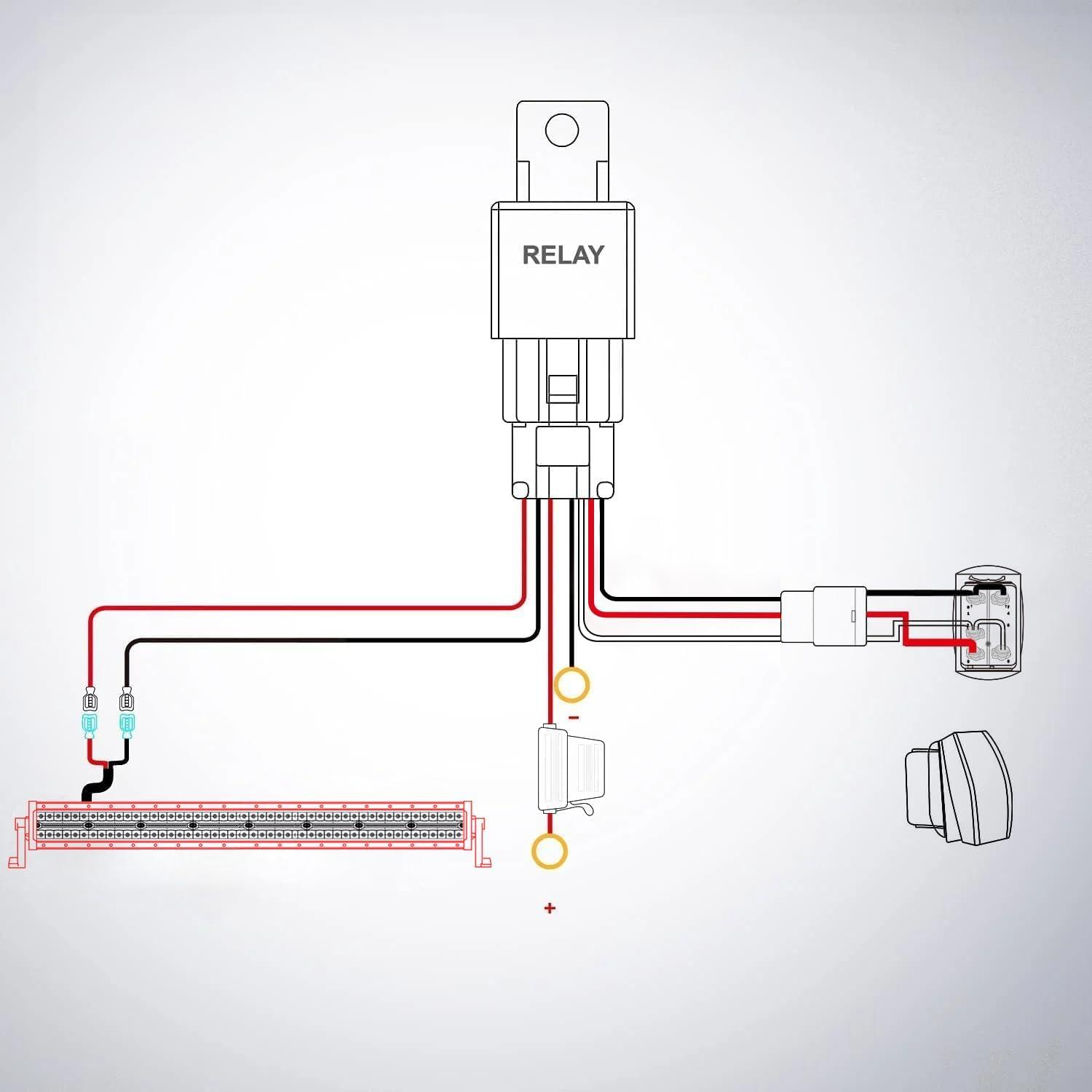 imageNilight LED Light Bar 33Inch Triple Row Spot Flood Combo Lights Red Shell with Wiring Harness Kit for Fog Driving Work Lighting on OffRoad Truck SUV ATV UTV33Inch 256LEDs Curved Red Shell Wiring harness