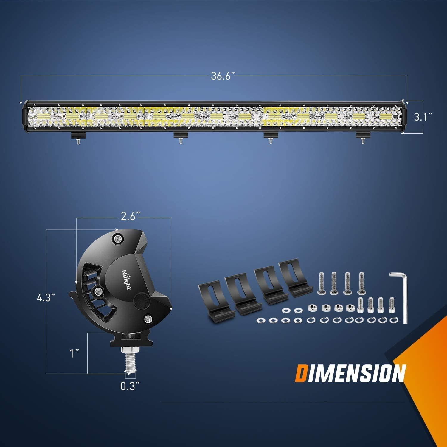 imageNilight LED Light Bar 37Inch 780W Triple Row Flood Spot Combo 78000LM Driving Work Light OffRoad Lighting for Trucks Pickup Car Golf Cart SUV ATV UTV 4x4 Van Camper Boat37Inch light bar Wiring Harness