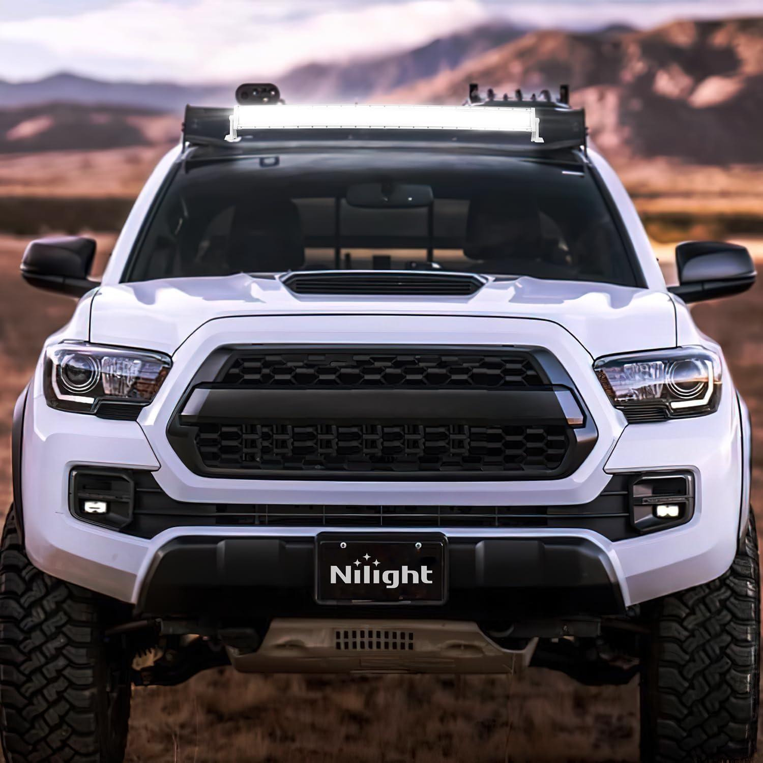 imageNilight LED Light Bar 42 Inch Triple Row Spot Flood Combo Lights Red Shell with Wiring Harness Kit for Fog Driving Work Lighting on OffRoad Truck Tractor SUV ATV UTV Boatwhite