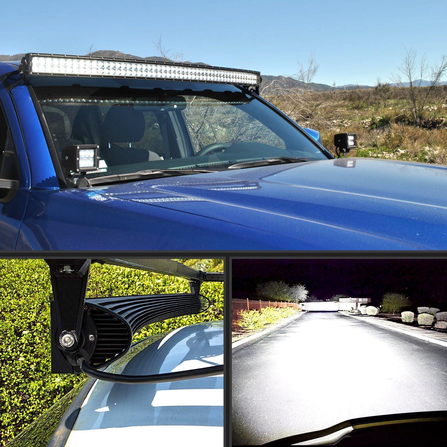 imageNilight LED Light Bar 50Inch 288W 20100LM Curved Spot Flood Combo Driving Lamp Roof Bumper Off Road LED Work Lights Pods for Van Camper Wagon Car Pickup Golf Cart ATV UTV SUV Truck Boat 4x41PC 50Inch Curved Light Bar