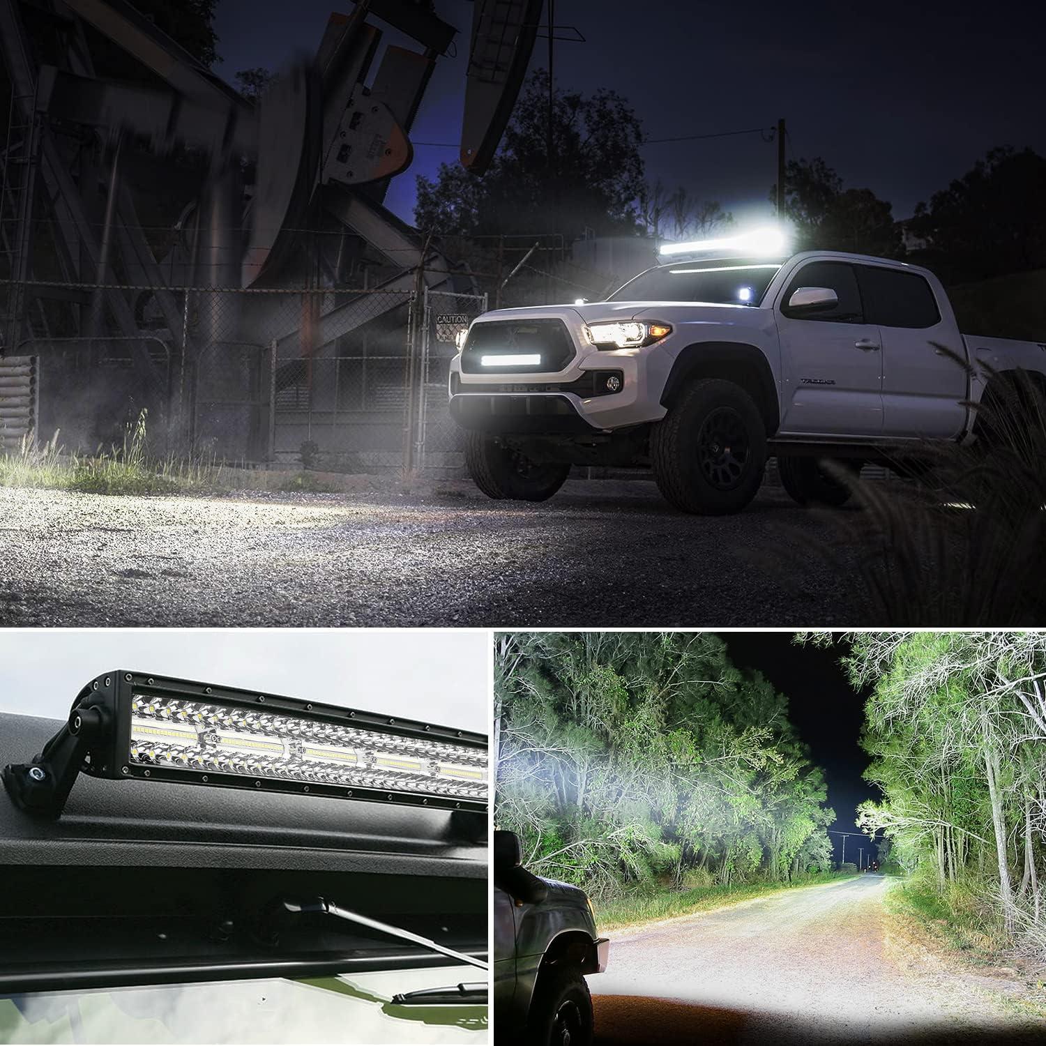 imageNilight LED Light Bar 95 Inch Triple Row Spot Flood Combo 64LEDs Lights Fog Driving Work Backup Bumper Lighting for OffRoad Truck SUV ATV UTV42Inch Curved Lights