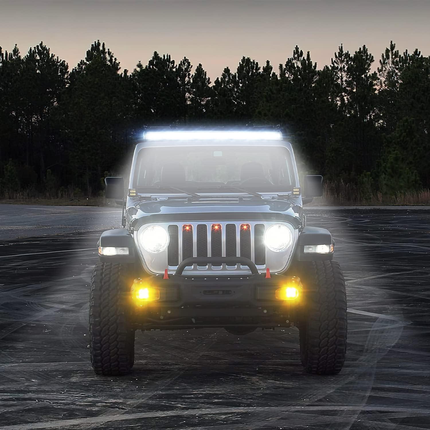 imageNilight LED Light Bar 95 Inch Triple Row Spot Flood Combo 64LEDs Lights Fog Driving Work Backup Bumper Lighting for OffRoad Truck SUV ATV UTV50Inch Curved Lights