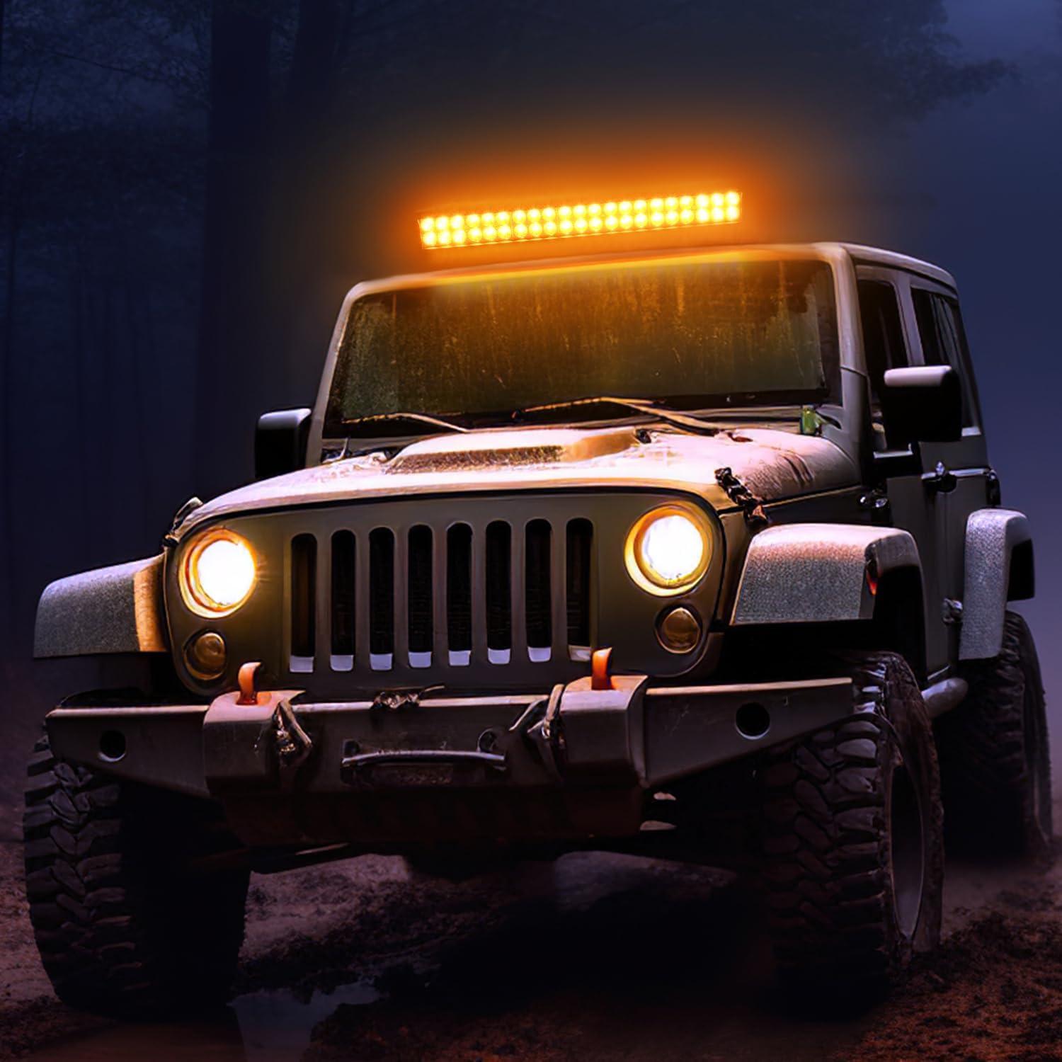 imageNilight LED Light Bar 9Inch 54W 3600LM Spot Off Road Driving Lamp Super Bright Waterproof Fog Work Lighting for Trucks SUV ATV UTV Pickup Boat Tractor 4x4 Van CamperAmber