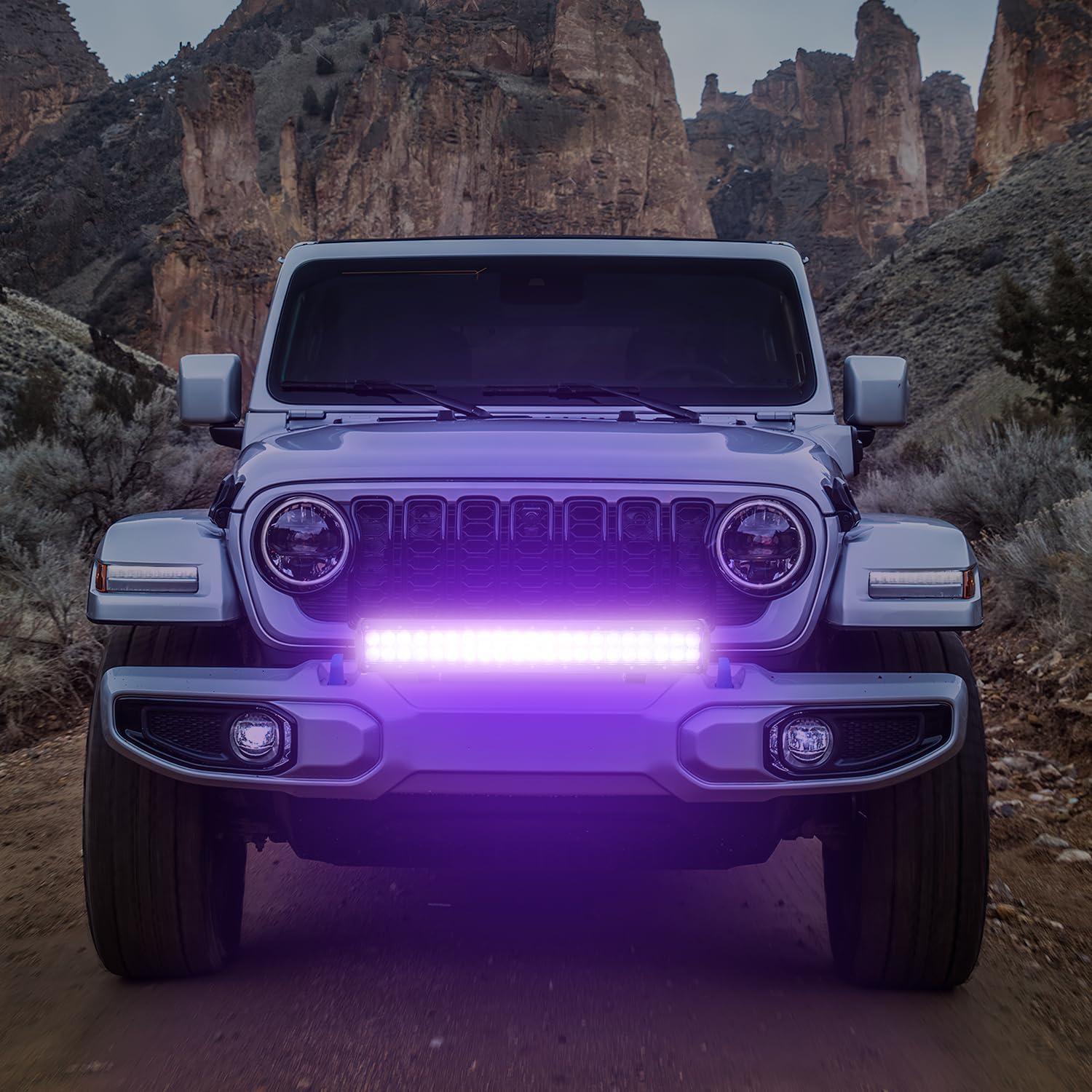imageNilight LED Light Bar 9Inch 54W 3600LM Spot Off Road Driving Lamp Super Bright Waterproof Fog Work Lighting for Trucks SUV ATV UTV Pickup Boat Tractor 4x4 Van CamperPurple