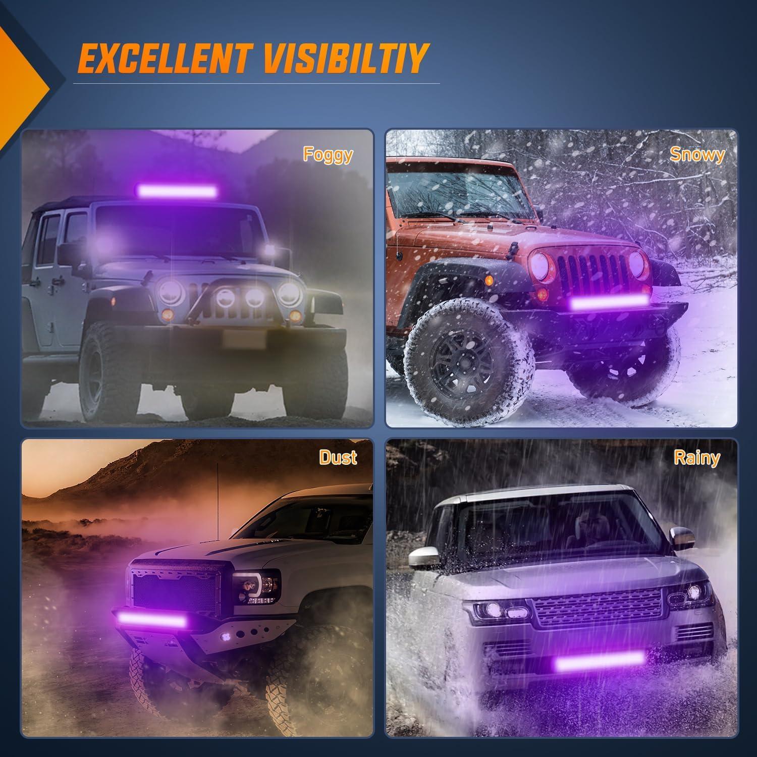 imageNilight LED Light Bar 9Inch 54W 3600LM Spot Off Road Driving Lamp Super Bright Waterproof Fog Work Lighting for Trucks SUV ATV UTV Pickup Boat Tractor 4x4 Van CamperPurple