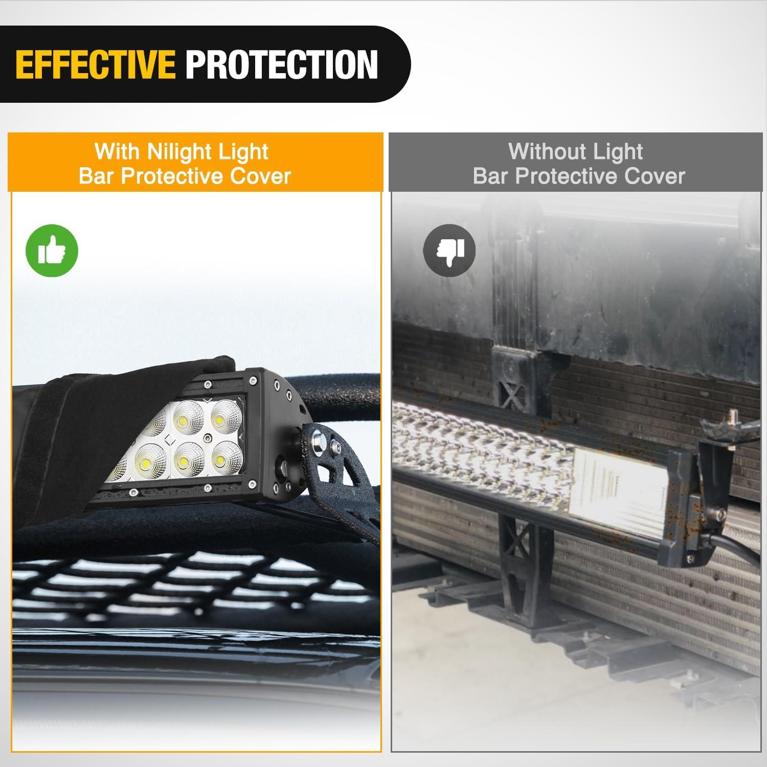 imageNilight LED Light Bar Cover 52 Inches Black Nylon Protective Sleeve Universal Fit Straight and Curved Bar Waterproof Dustproof ScratchProof Cove for Driving Off Road LightRectangular